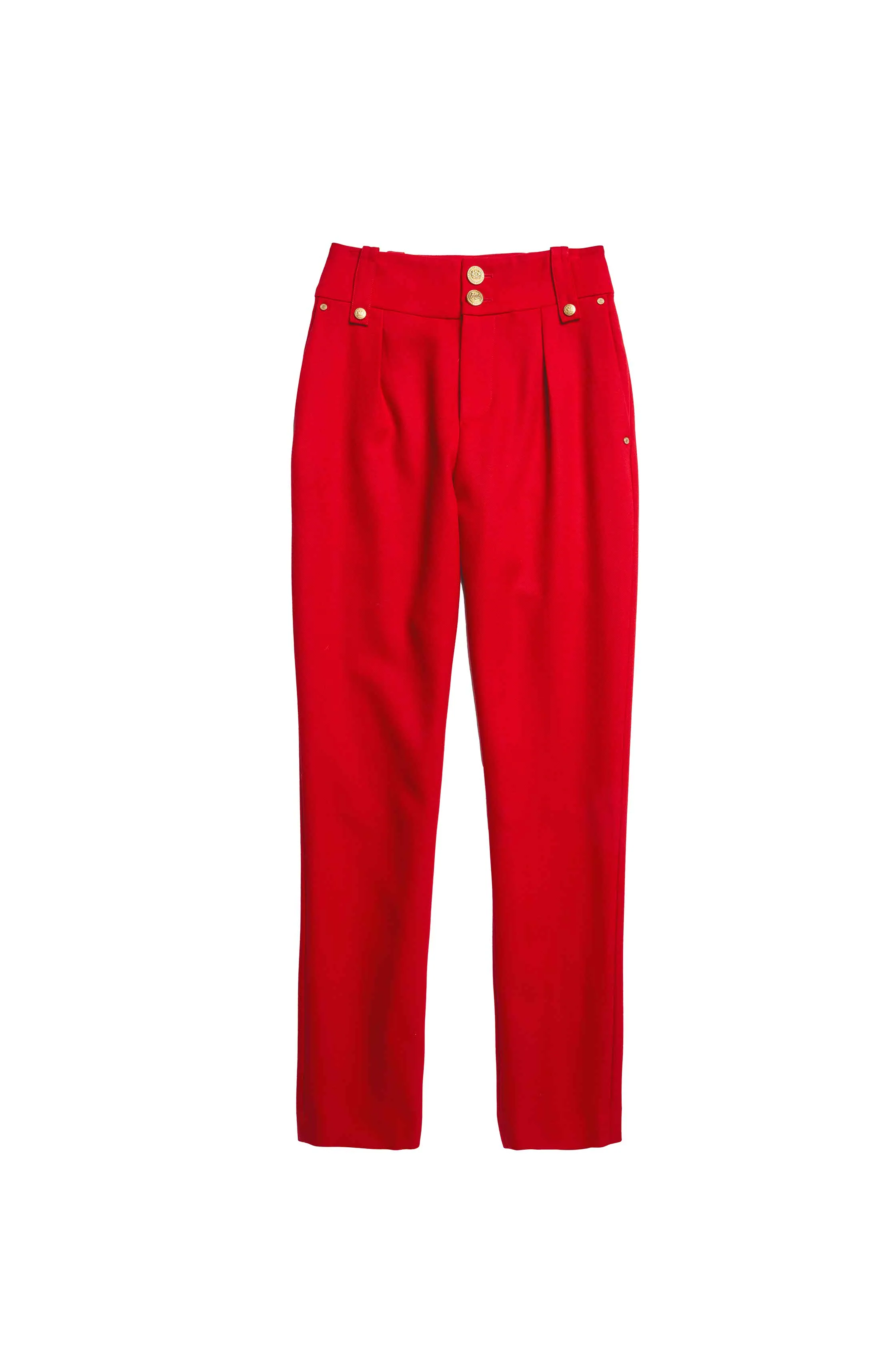 High Waisted Peg Trouser (Red Barathea) - Image 4