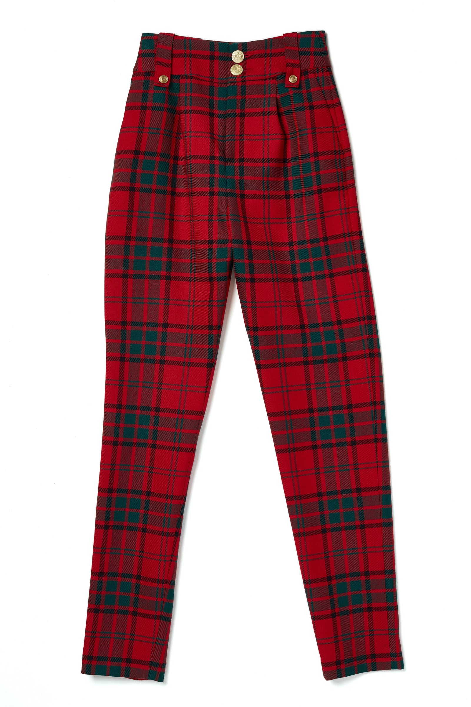 High Waisted Peg Trouser (Red Tartan) - Image 8