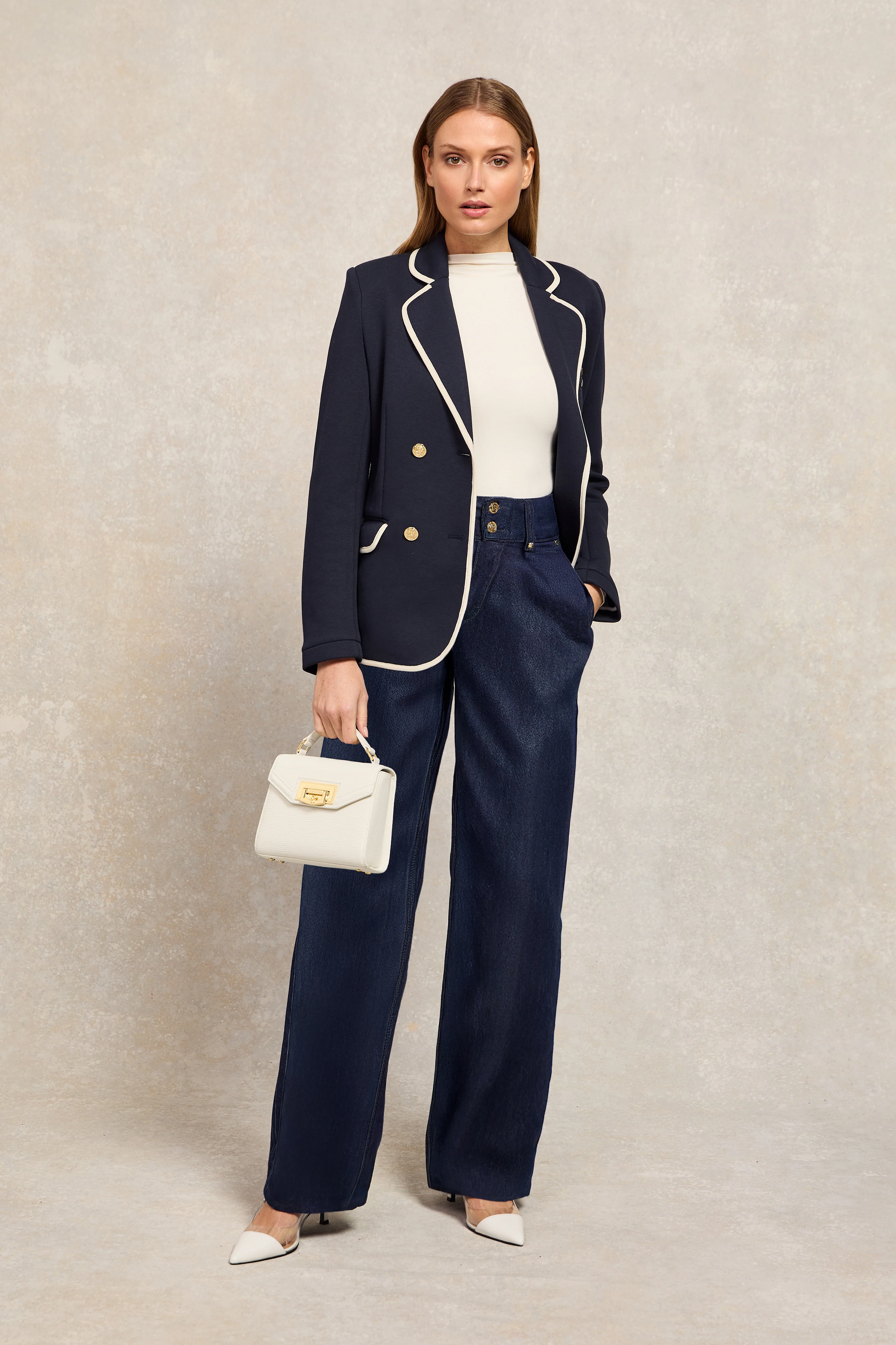 Tailored Wide Leg Jean (Deep Indigo) - Image 2