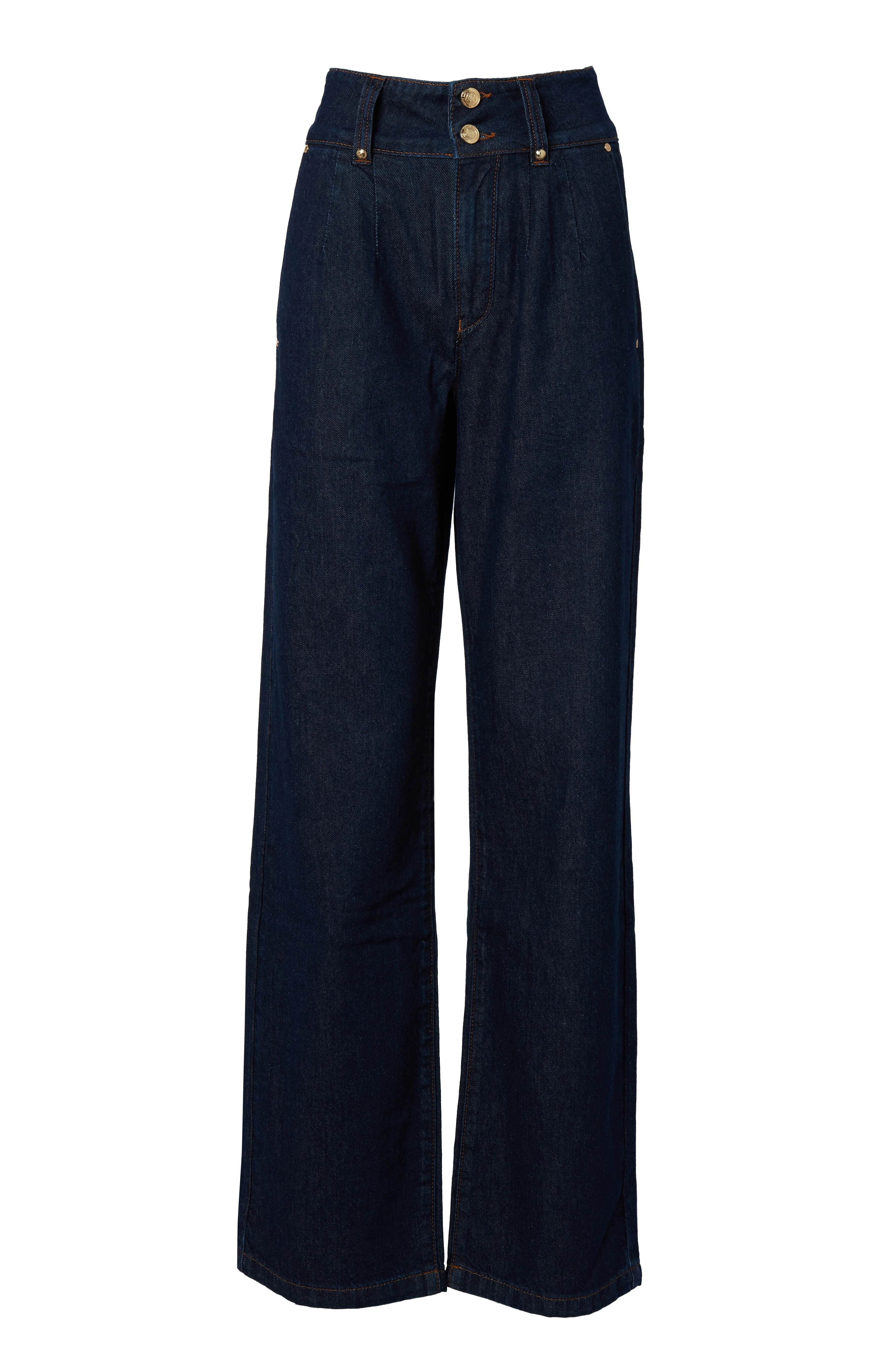 Tailored Wide Leg Jean (Deep Indigo) - Image 4