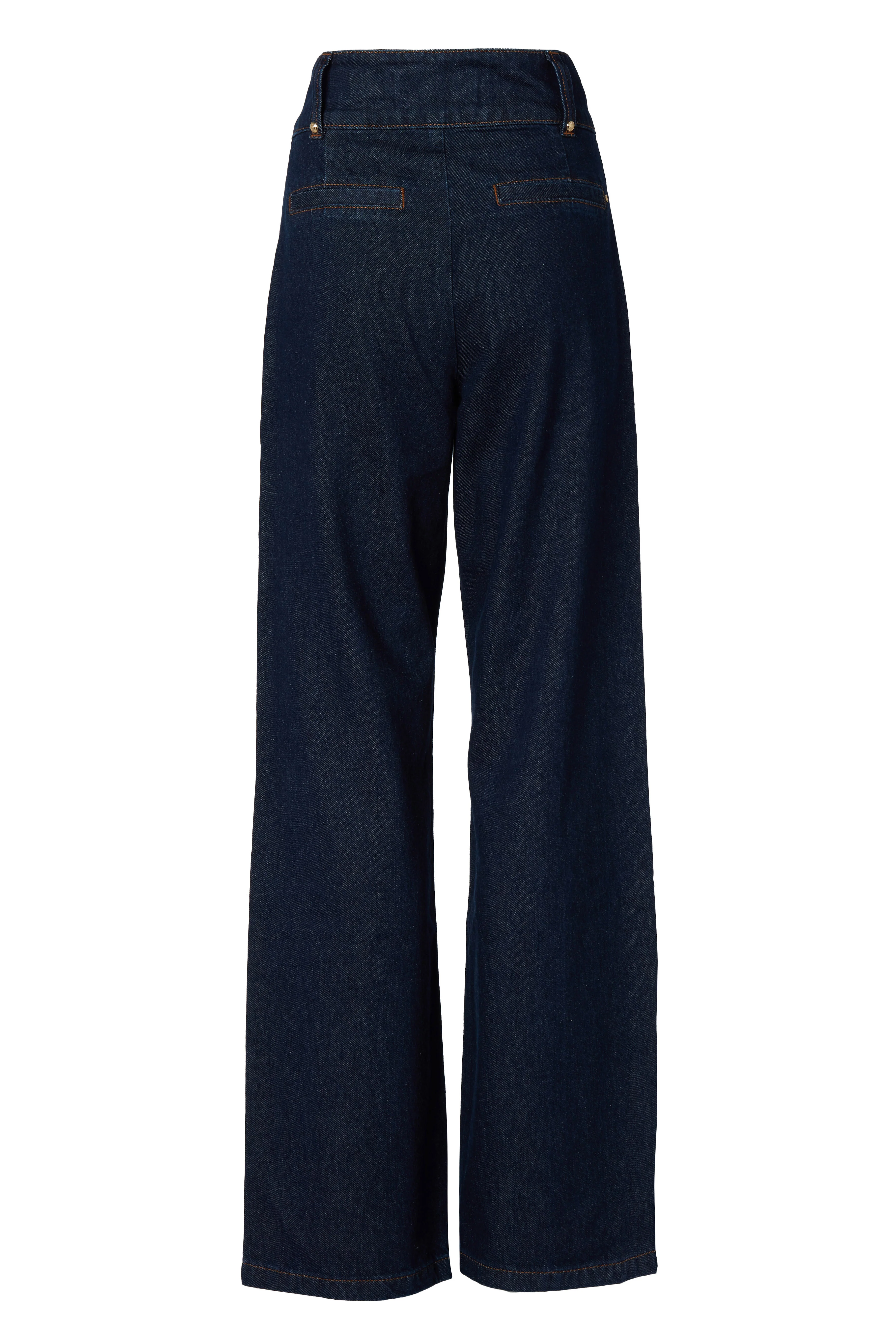 Tailored Wide Leg Jean (Deep Indigo) - Image 7