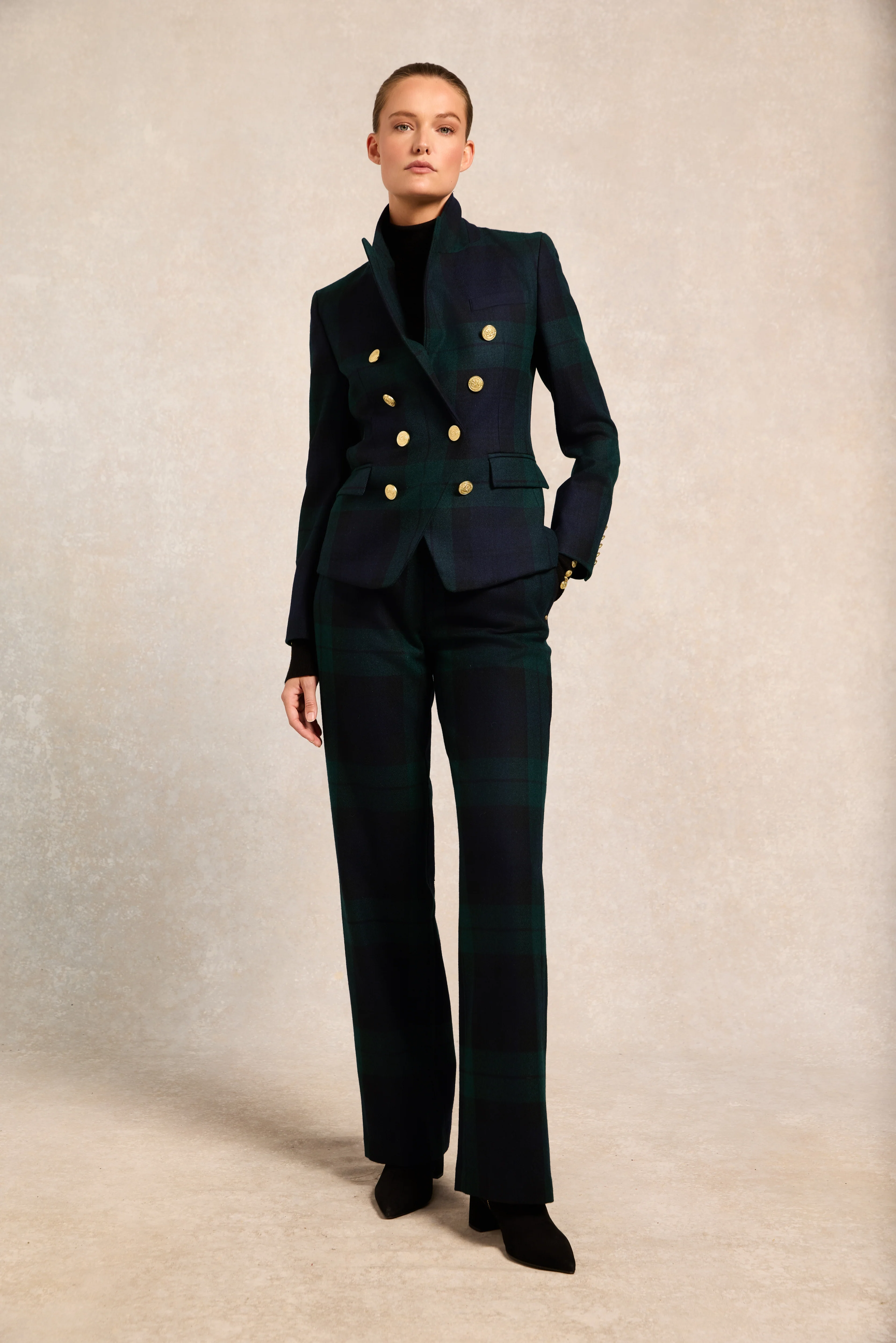 High Waisted Straight Trouser (Blackwatch) - Image 3