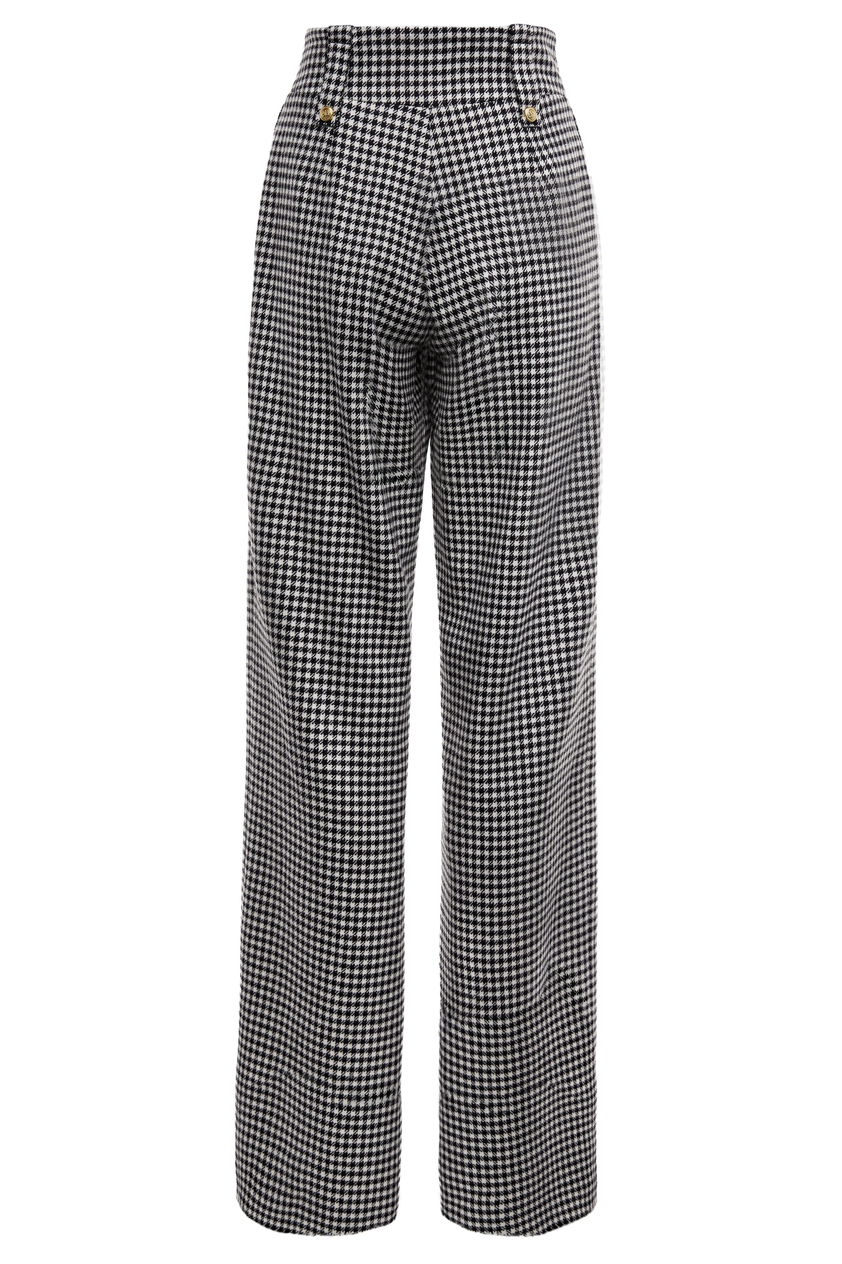 High Waisted Straight Trouser (Black & White Puppy Tooth) - Image 8