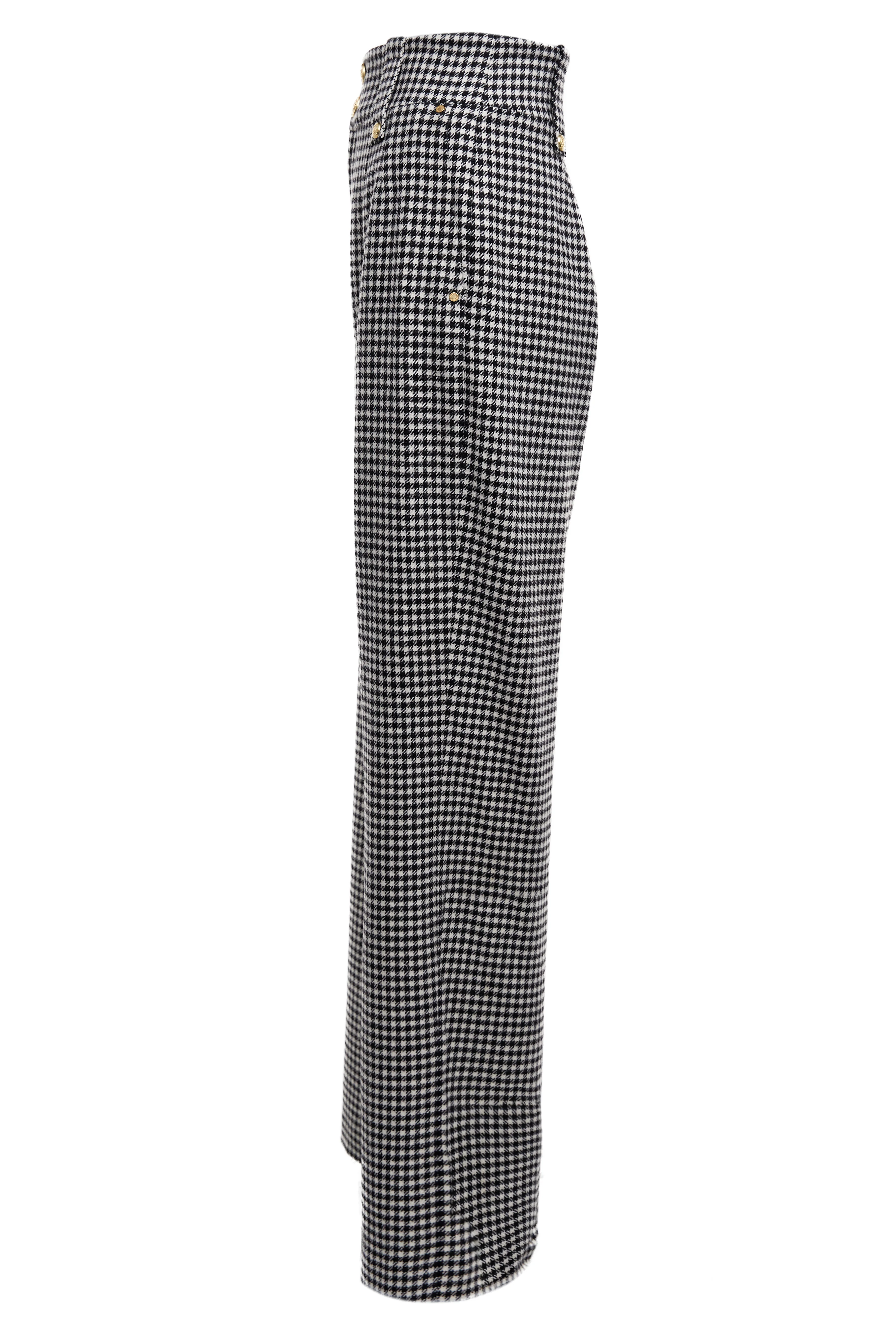 High Waisted Straight Trouser (Black & White Puppy Tooth) - Image 9