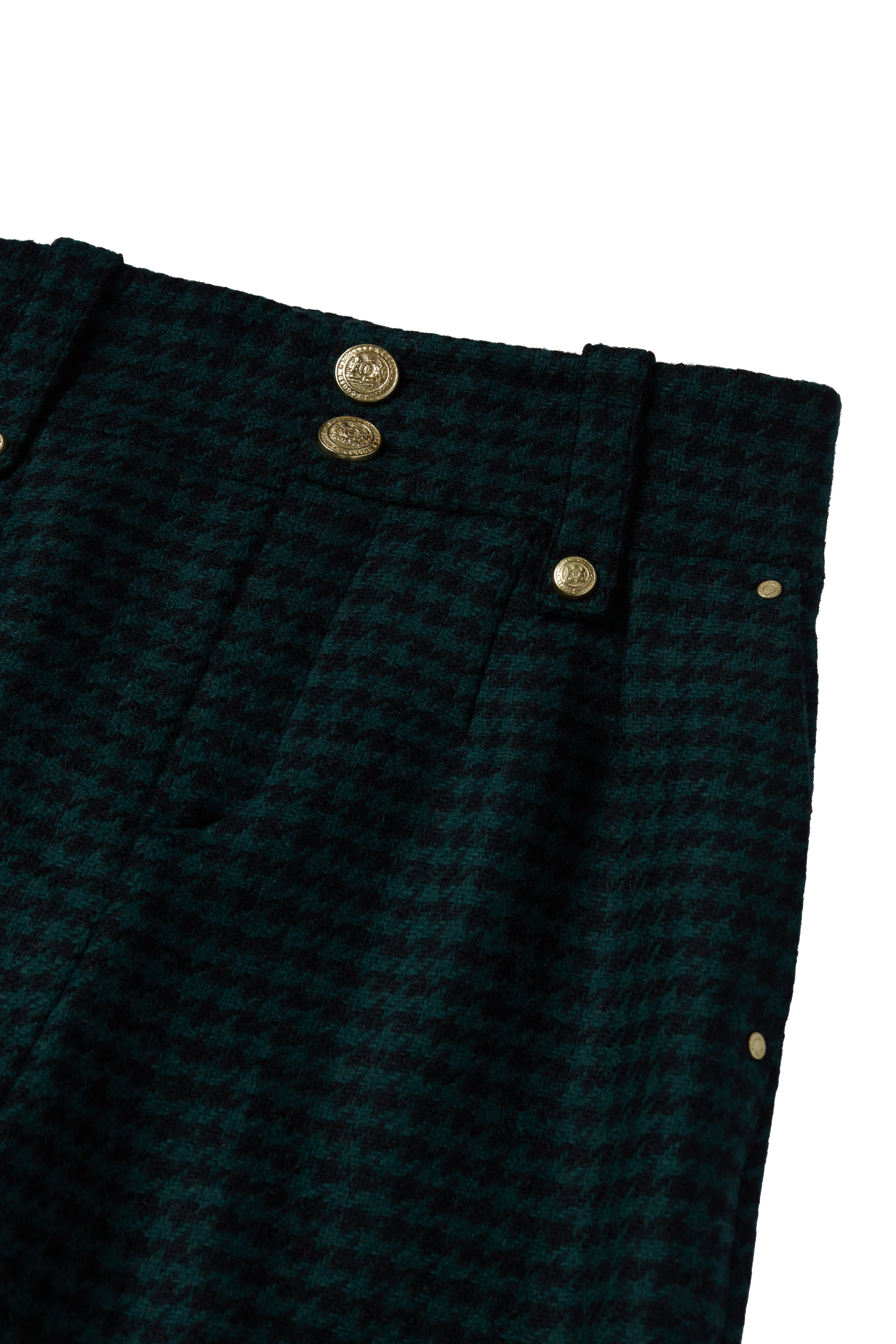 High Waisted Straight Trouser (Emerald Houndstooth) - Image 9