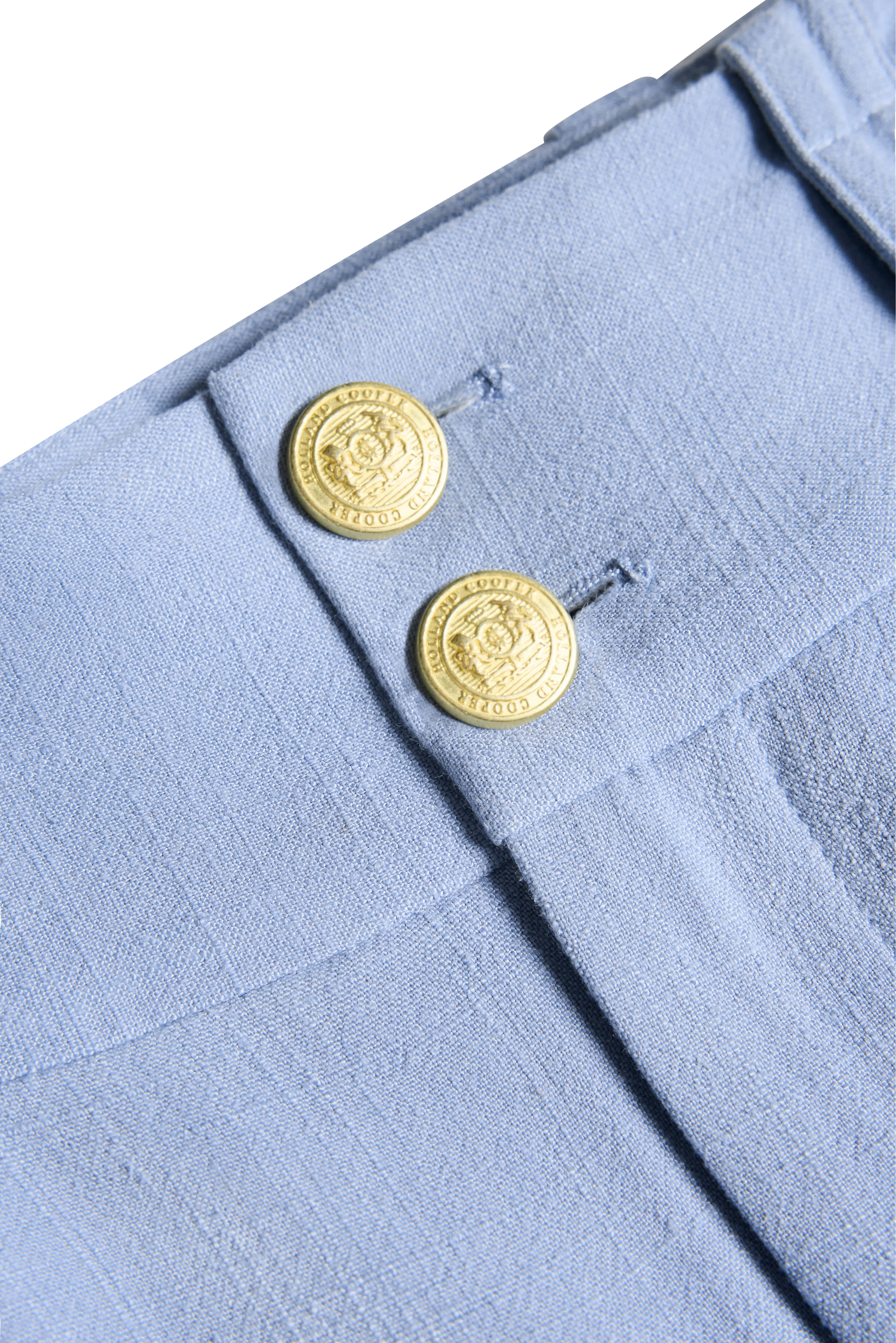 High Waisted Straight Trouser (Ice Blue Linen) - Image 10