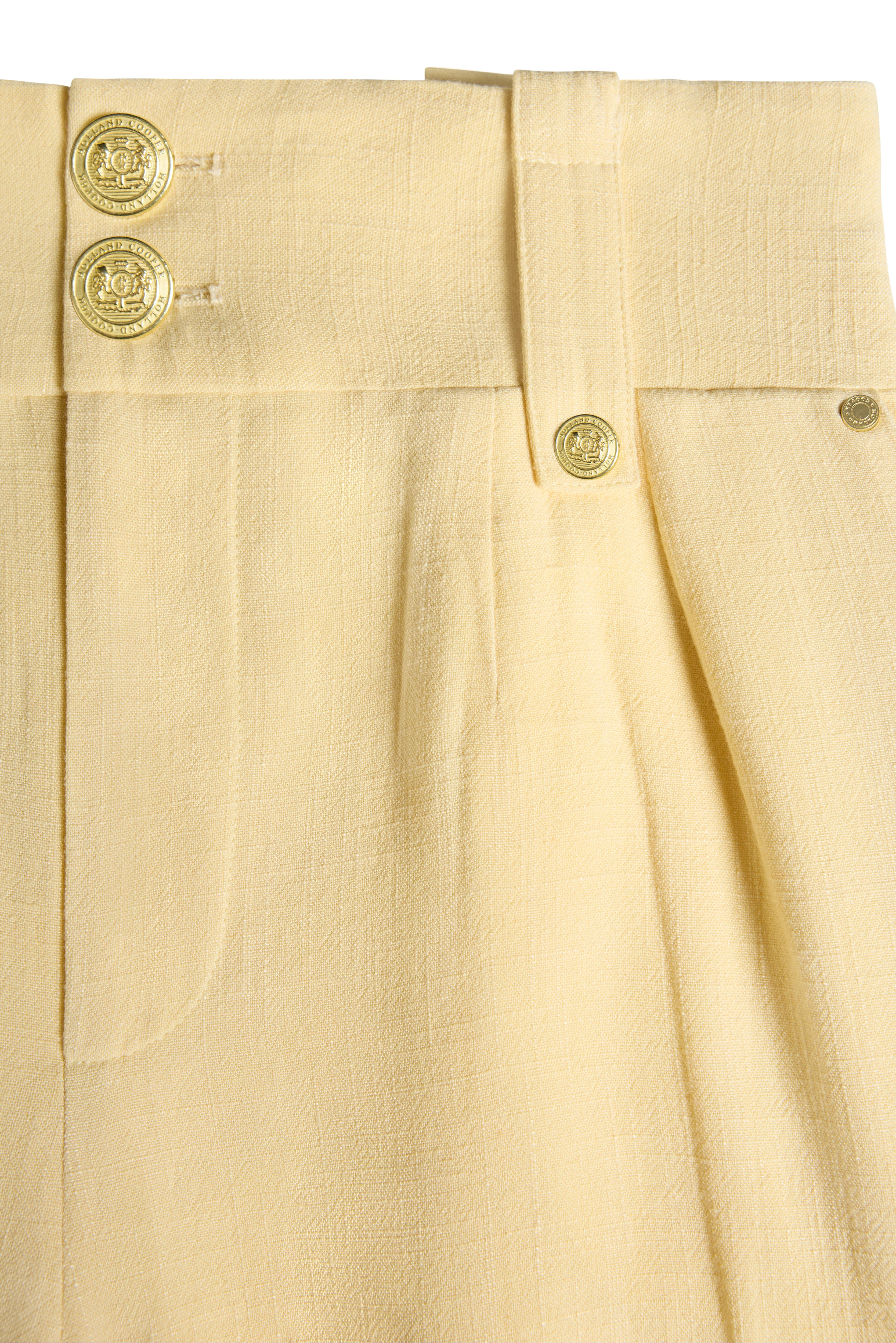 High Waisted Straight Trouser (Lemon Linen) - Image 7