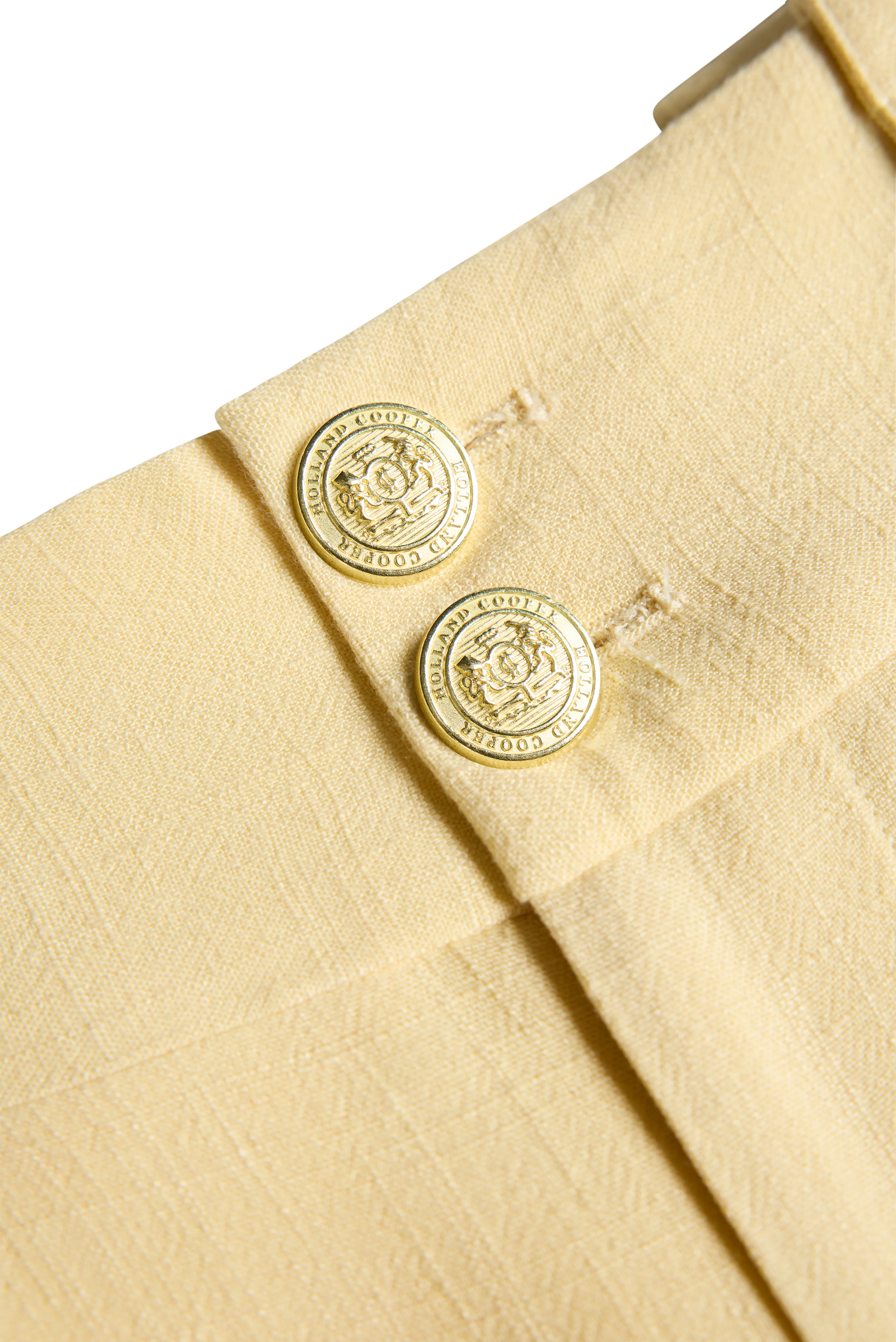 High Waisted Straight Trouser (Lemon Linen) - Image 8