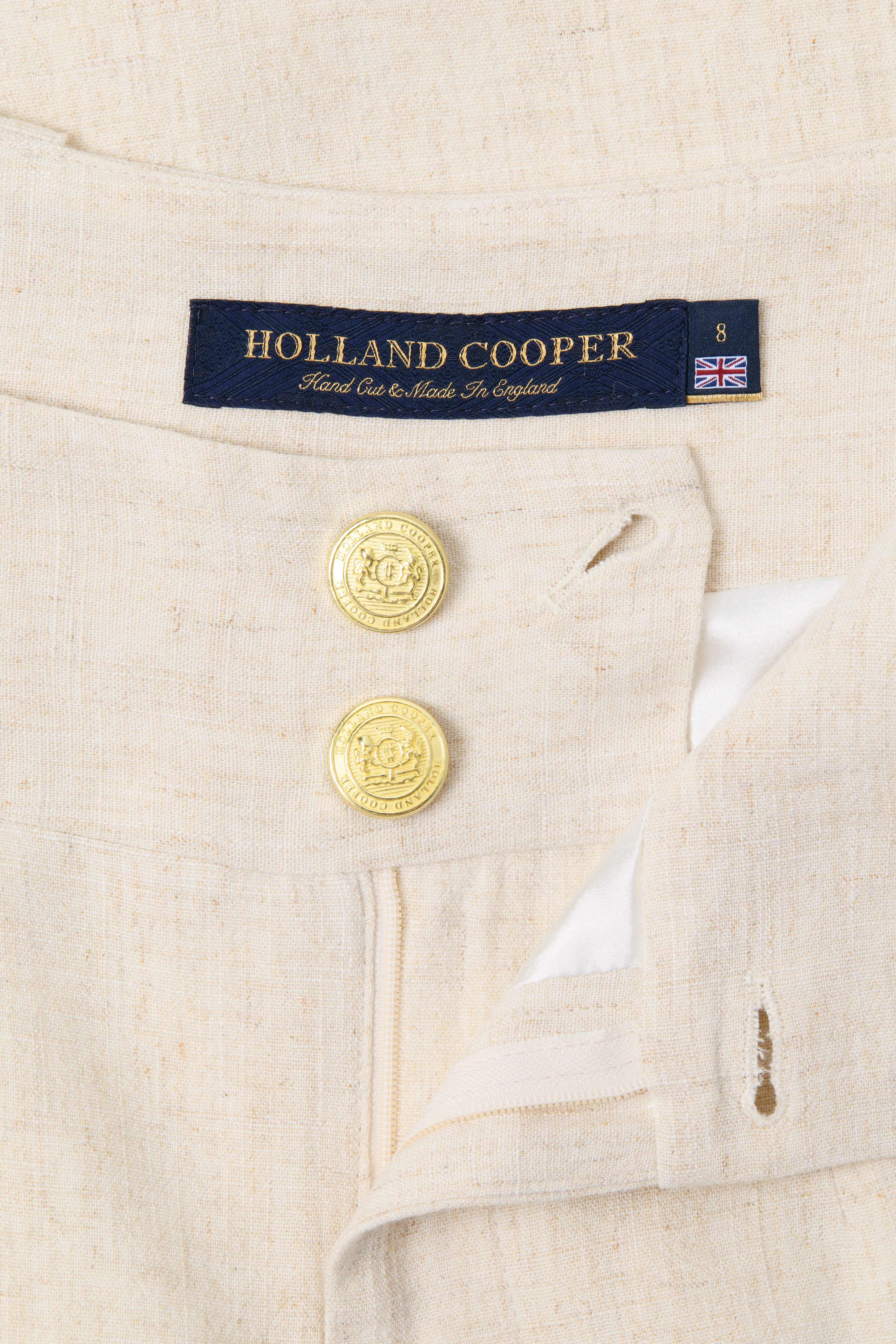 High Waisted Straight Trouser (Natural Linen) - Image 6