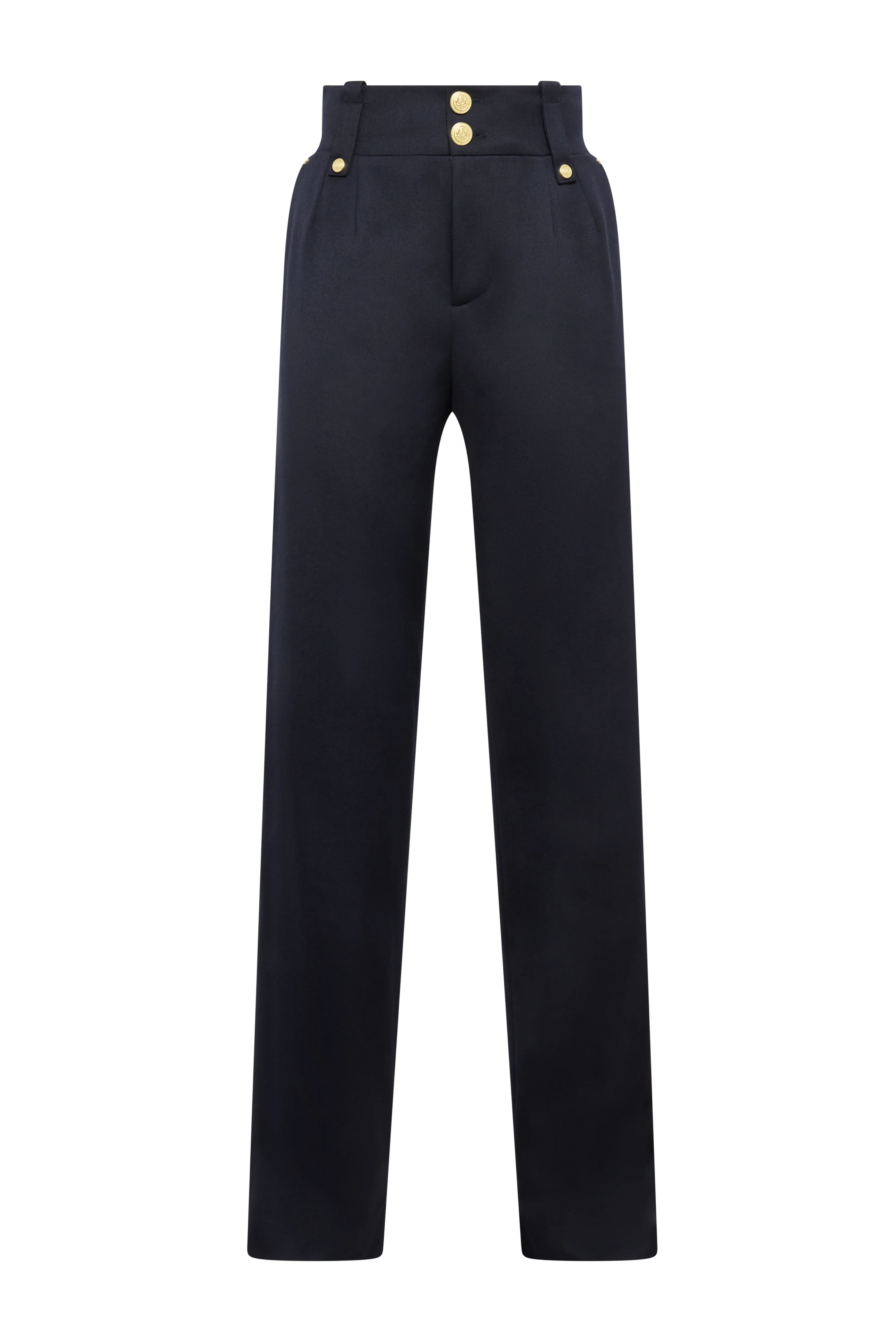 High Waisted Straight Trouser (Navy Barathea) - Image 4