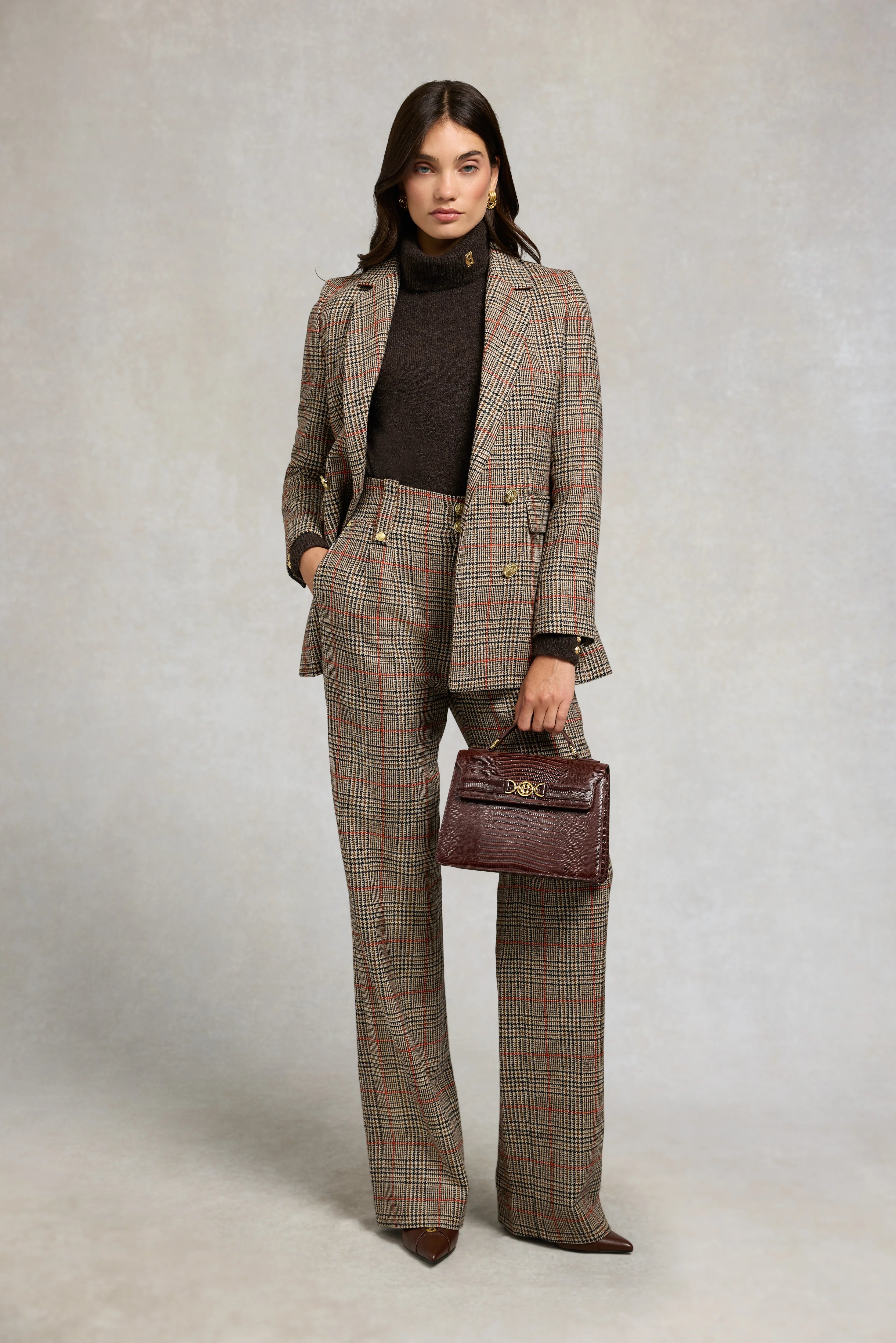 High Waisted Straight Trouser (Orange Windsor) - Image 3