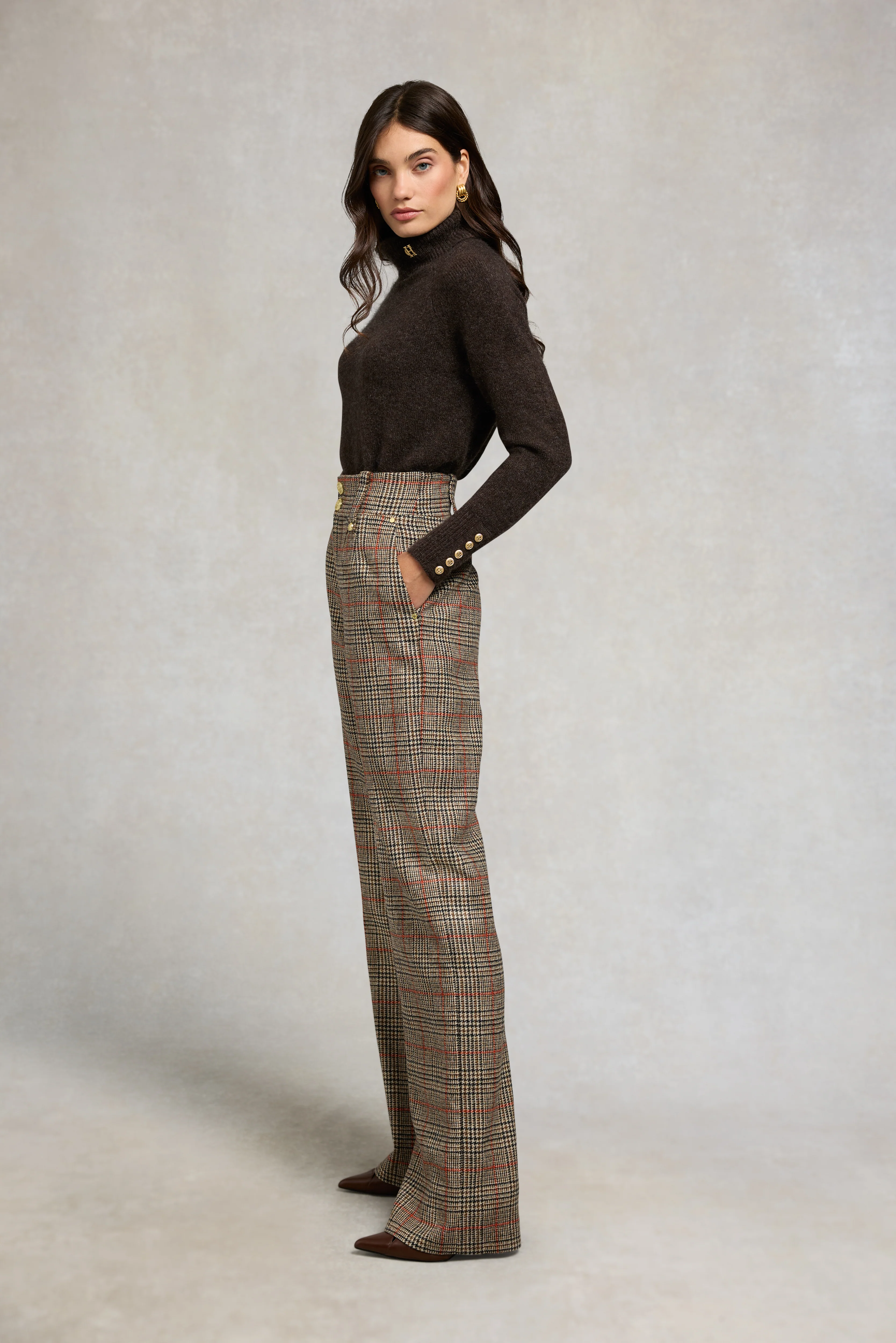 High Waisted Straight Trouser (Orange Windsor) - Image 4
