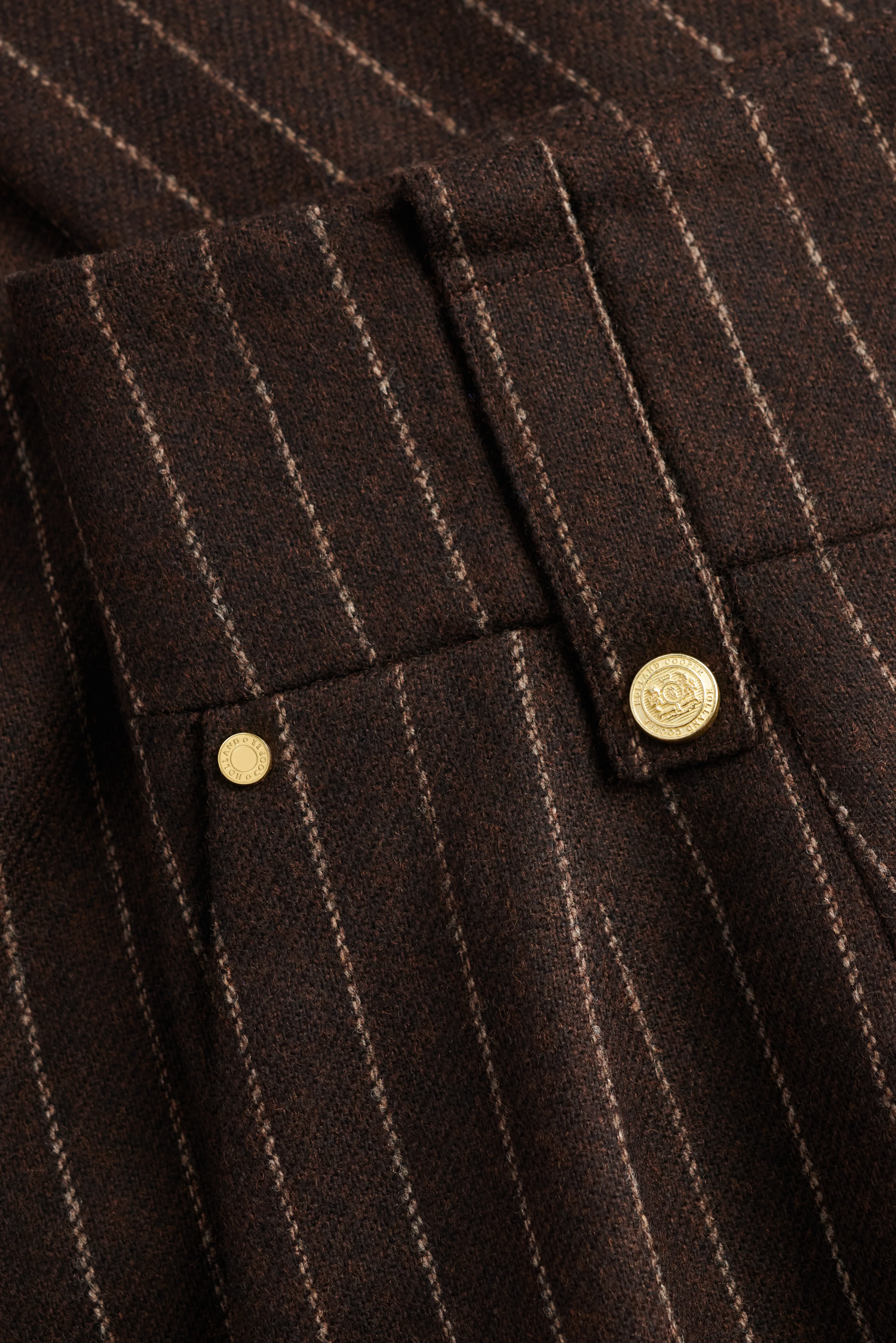 High Waisted Wide Leg Trouser (Chocolate Pinstripe) - Image 7