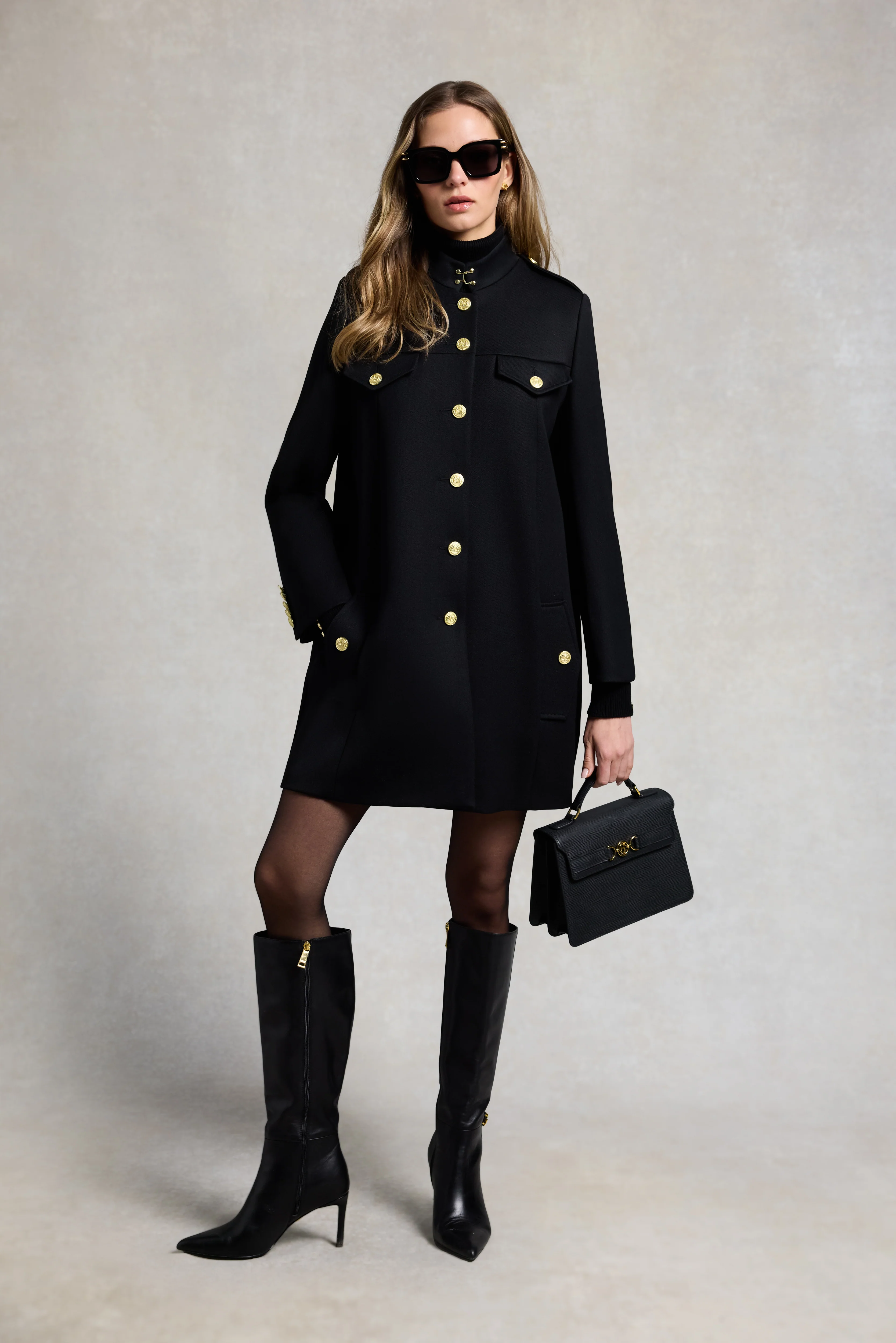 Highbury Cape Coat (Black Twill) - Image 3