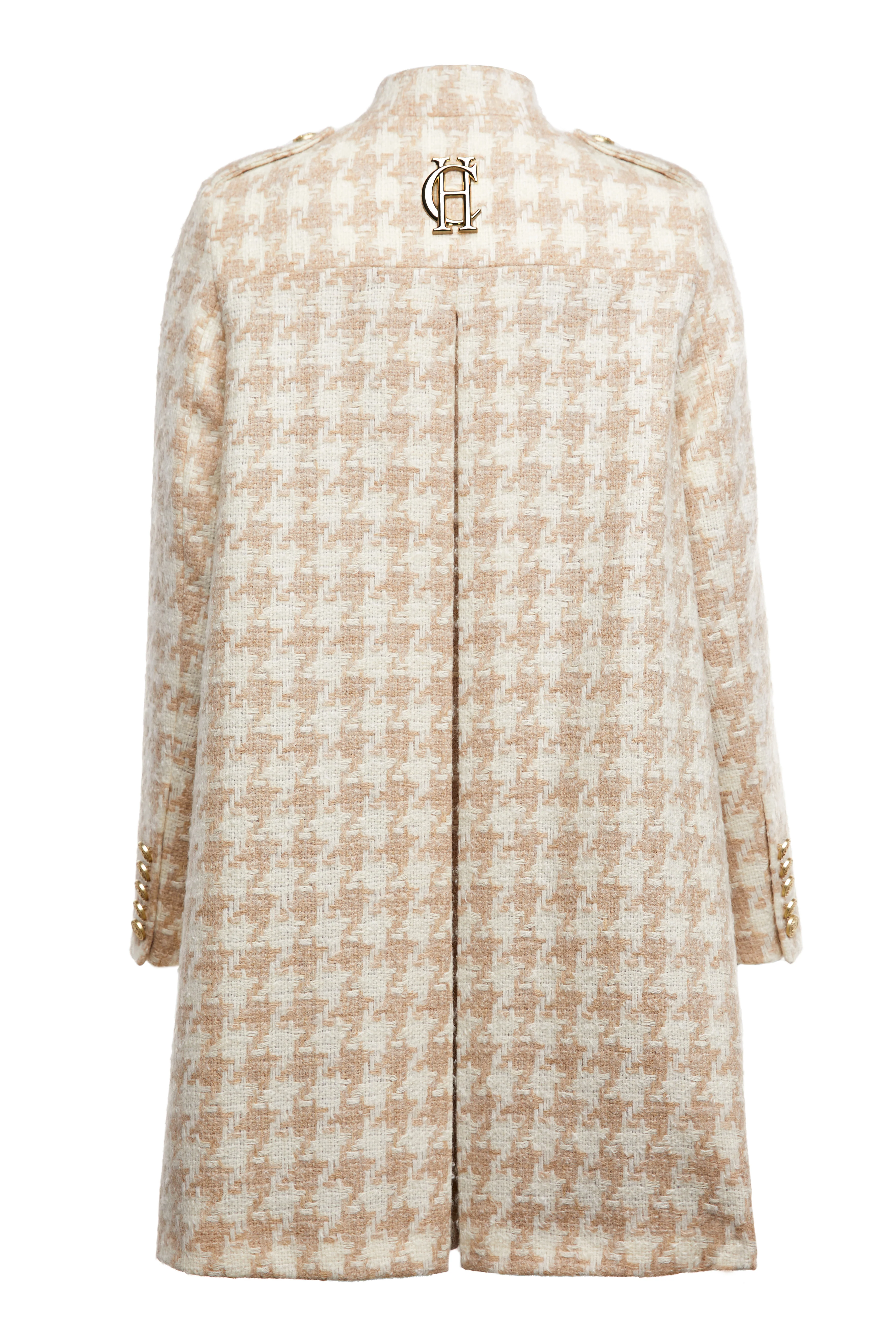Highbury Cape Coat (Camel Houndstooth) - Image 6