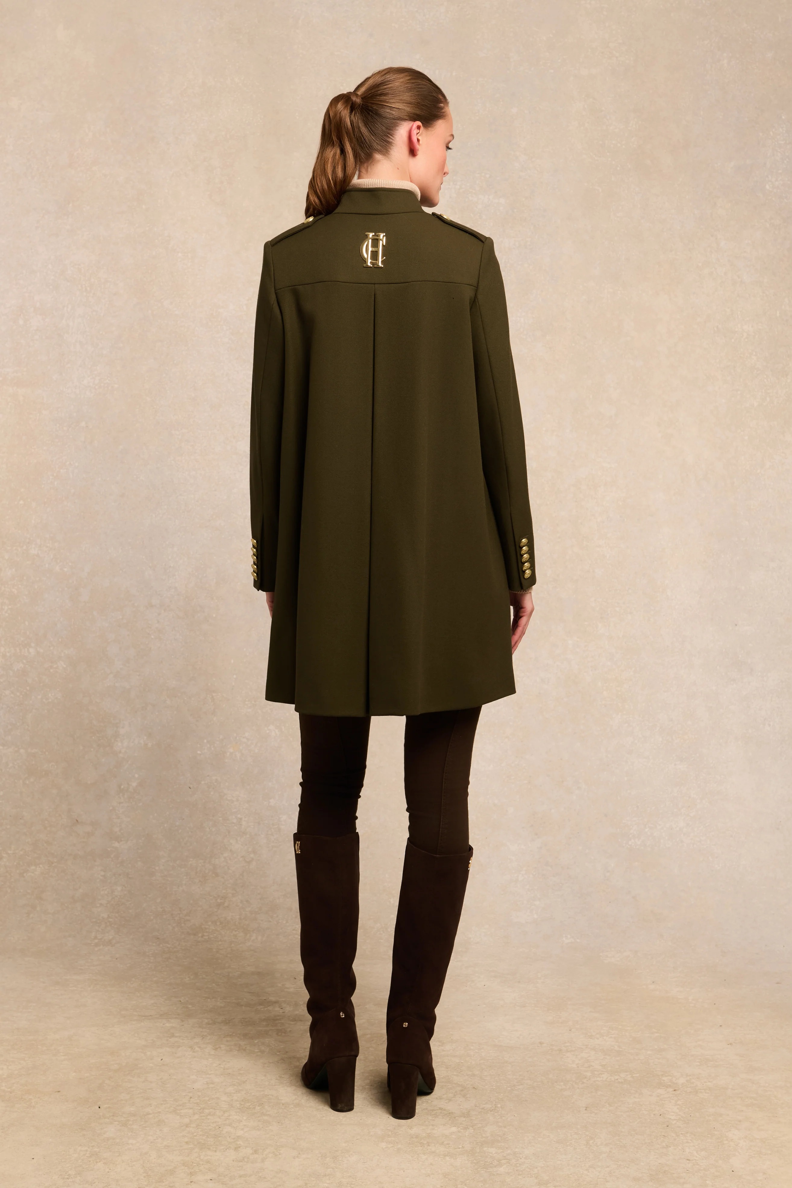 Highbury Cape Coat (Khaki Barathea) - Image 3