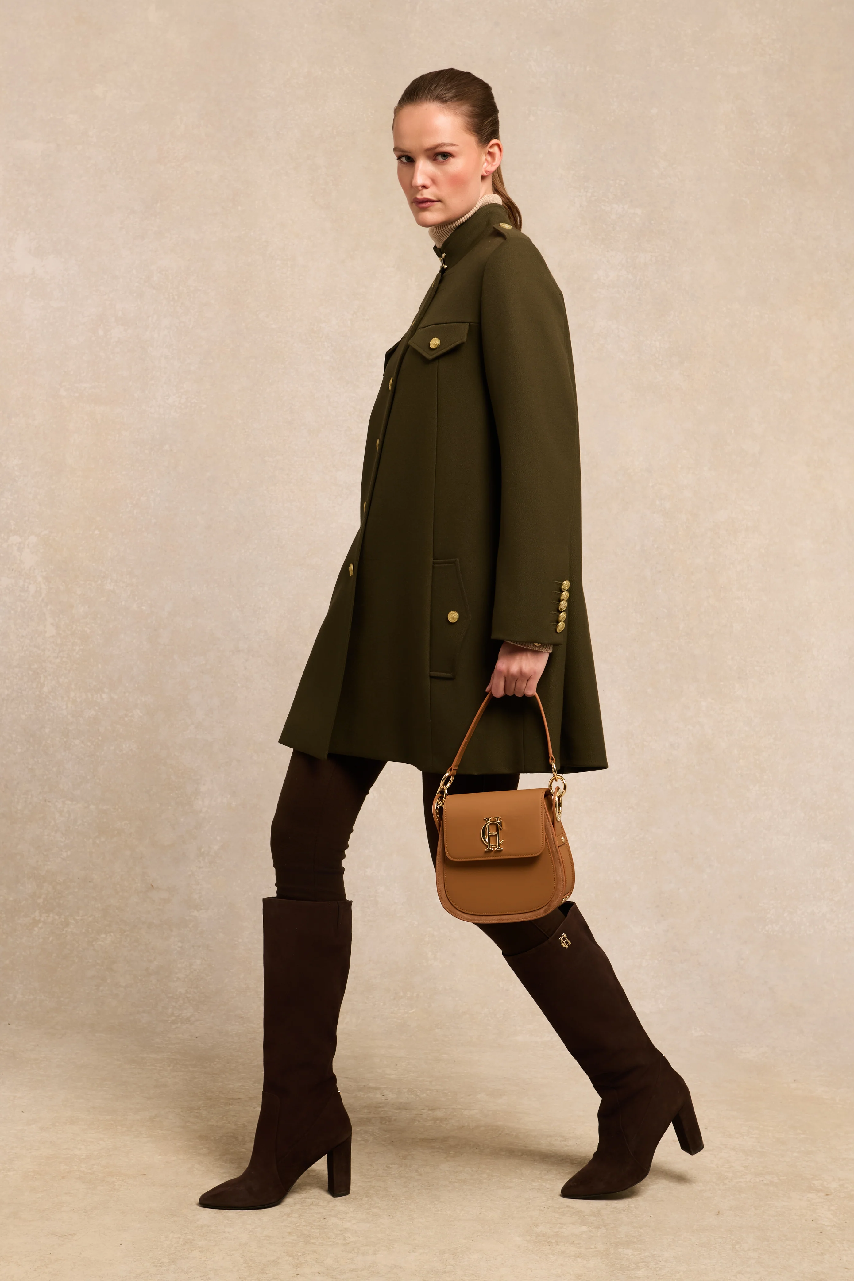 Highbury Cape Coat (Khaki Barathea) - Image 5