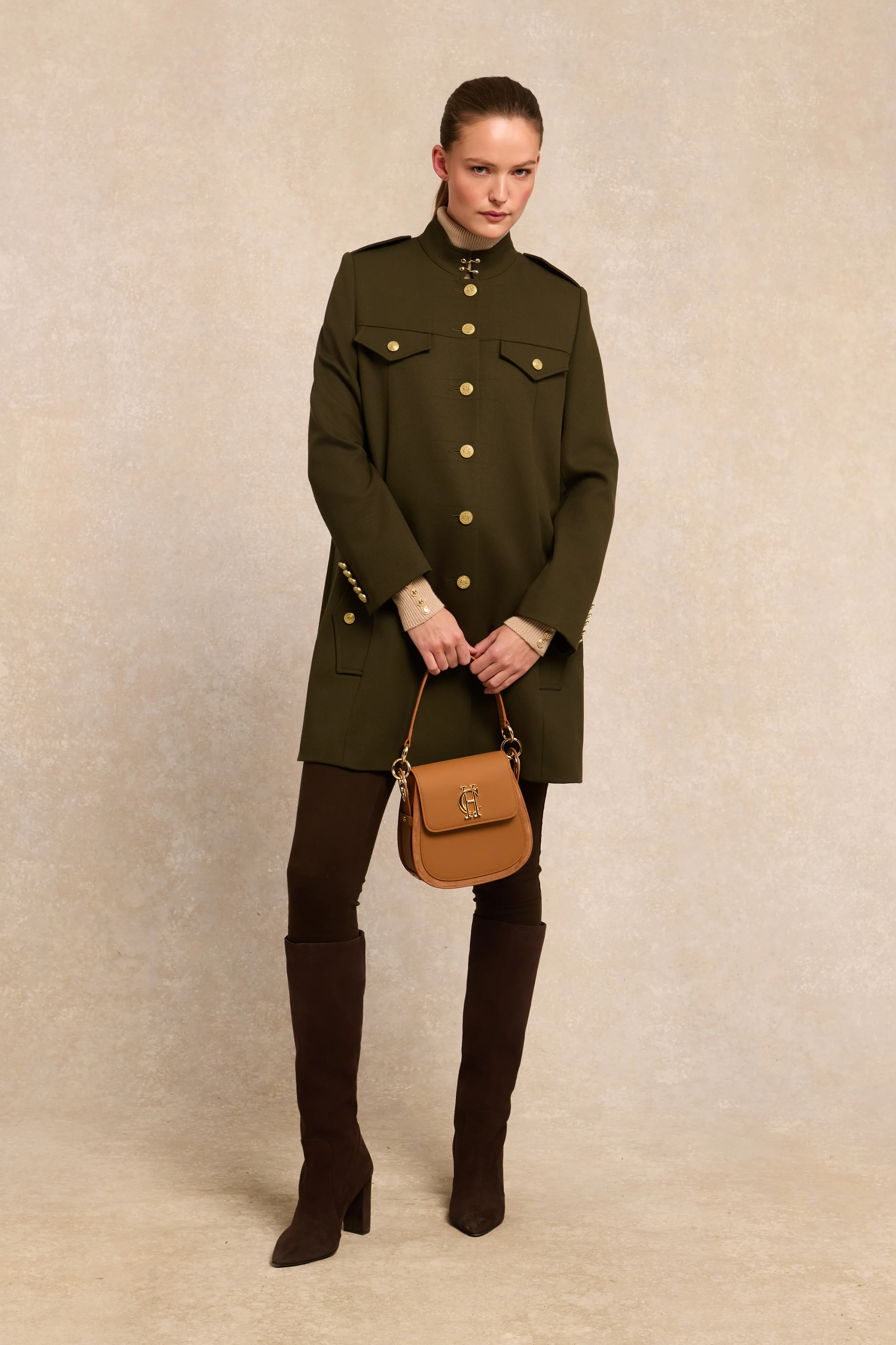 Highbury Cape Coat (Khaki Barathea) - Image 6