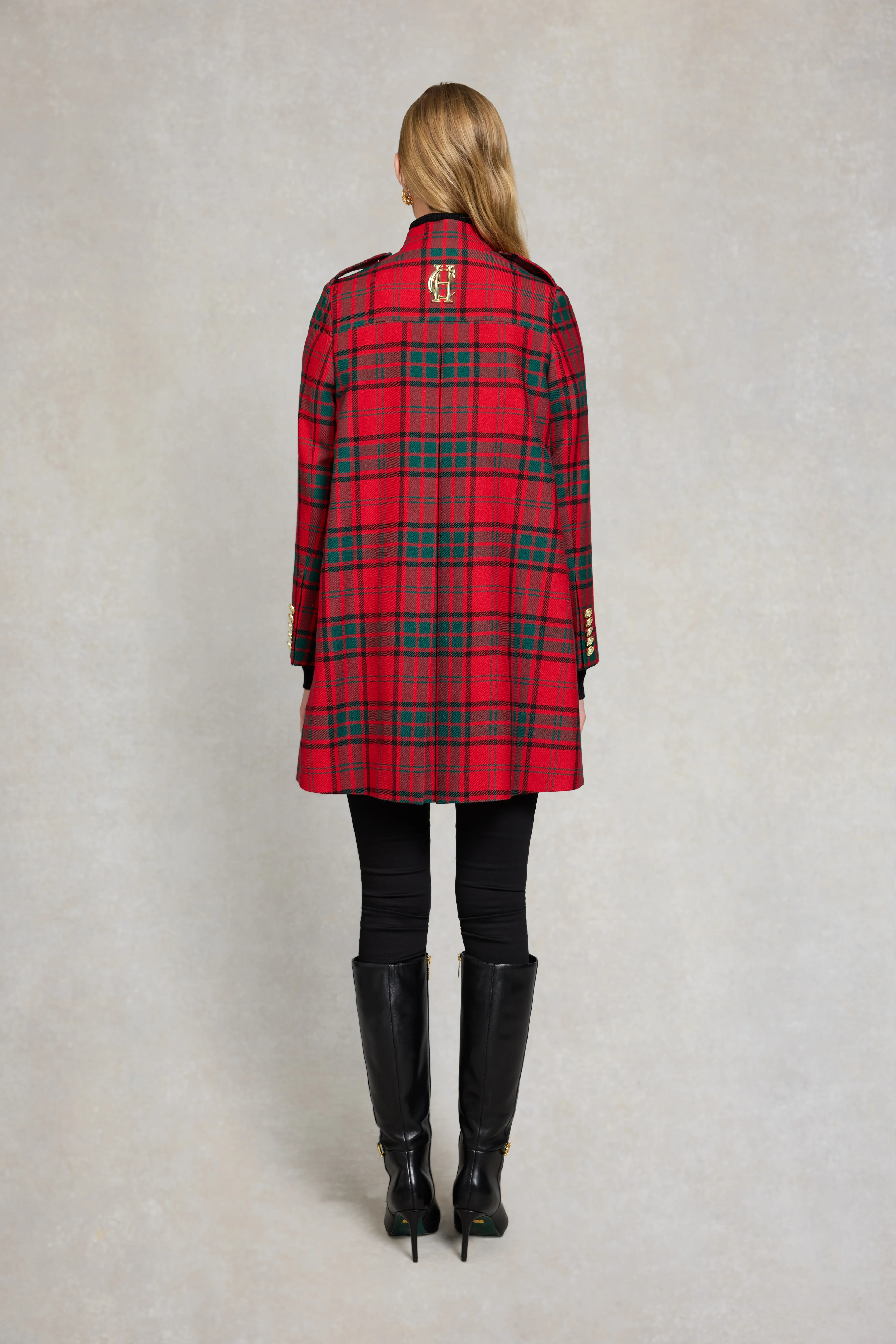 Highbury Cape Coat (Red Tartan) - Image 5