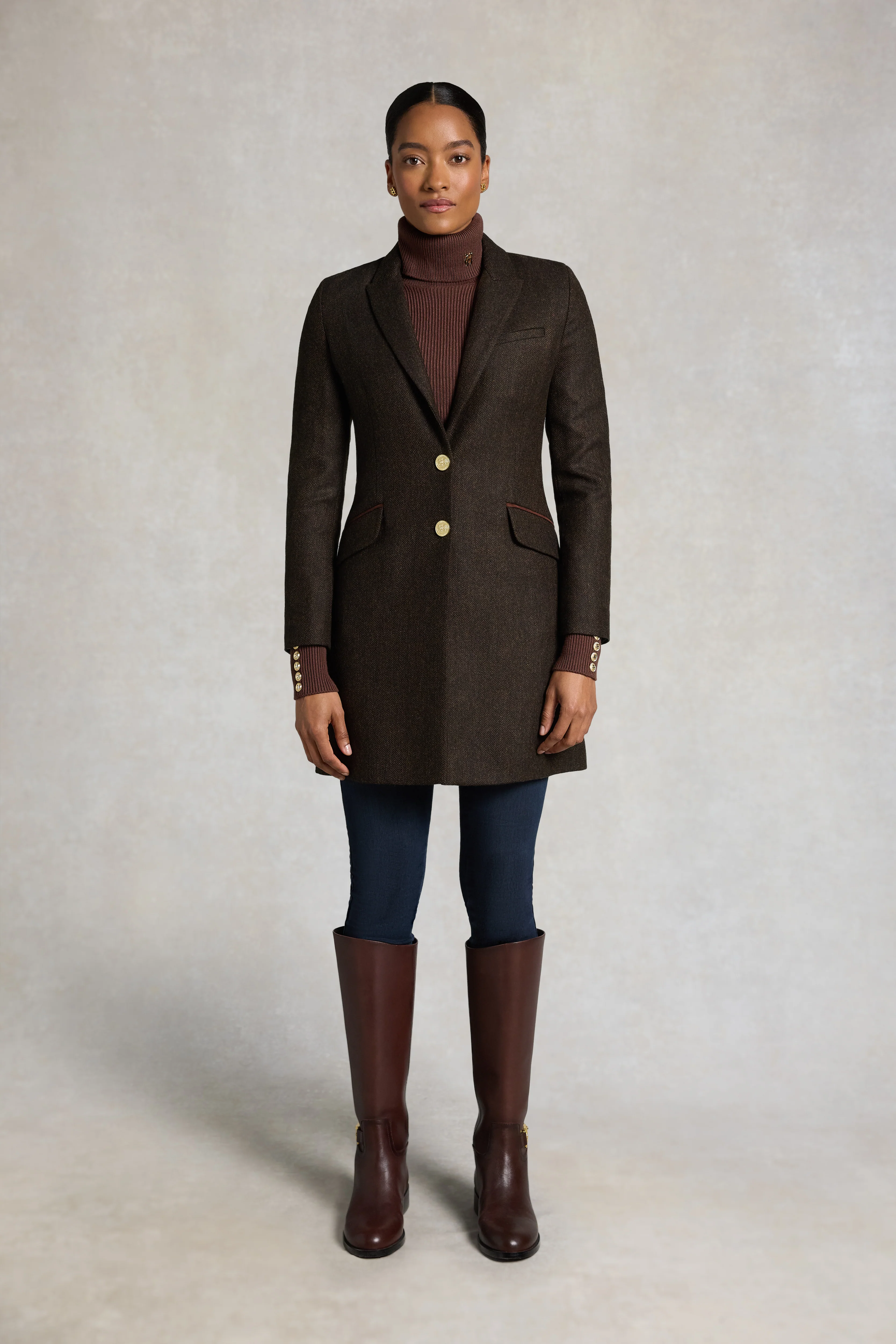 Highgrove Coat (Chocolate Herringbone)
