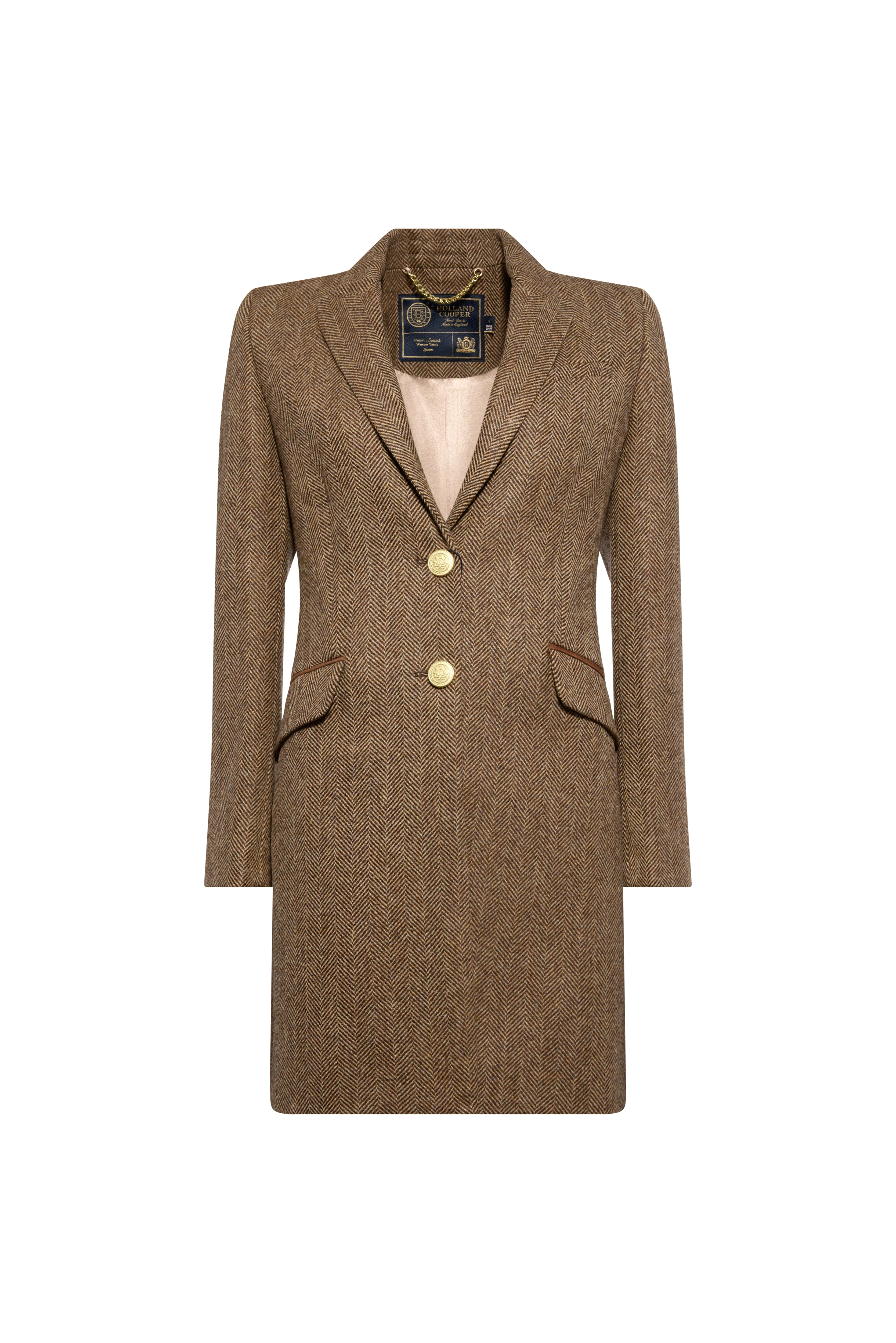 Highgrove Coat (Large Scale Brown Herringbone) - Image 4