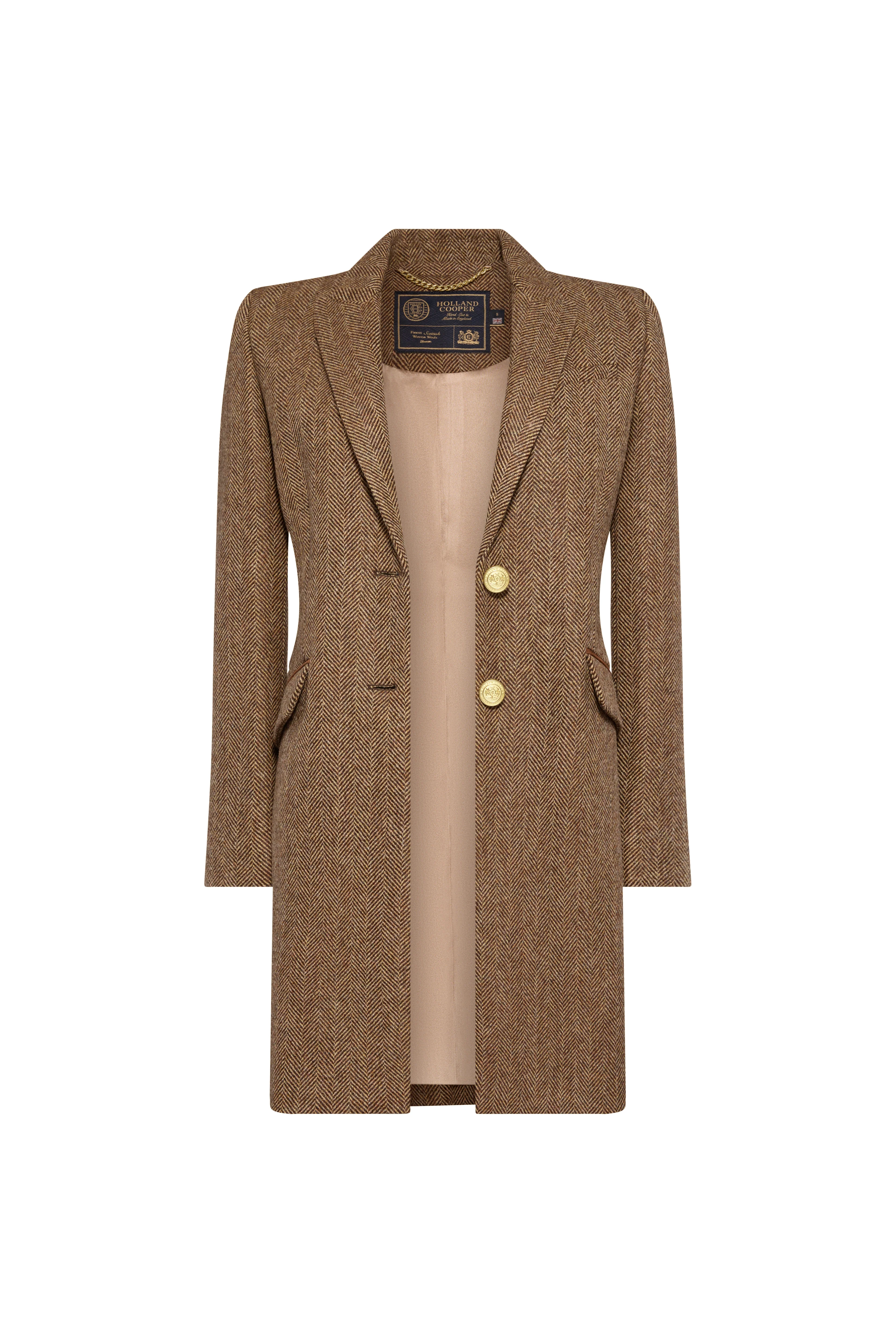 Highgrove Coat (Large Scale Brown Herringbone) - Image 7