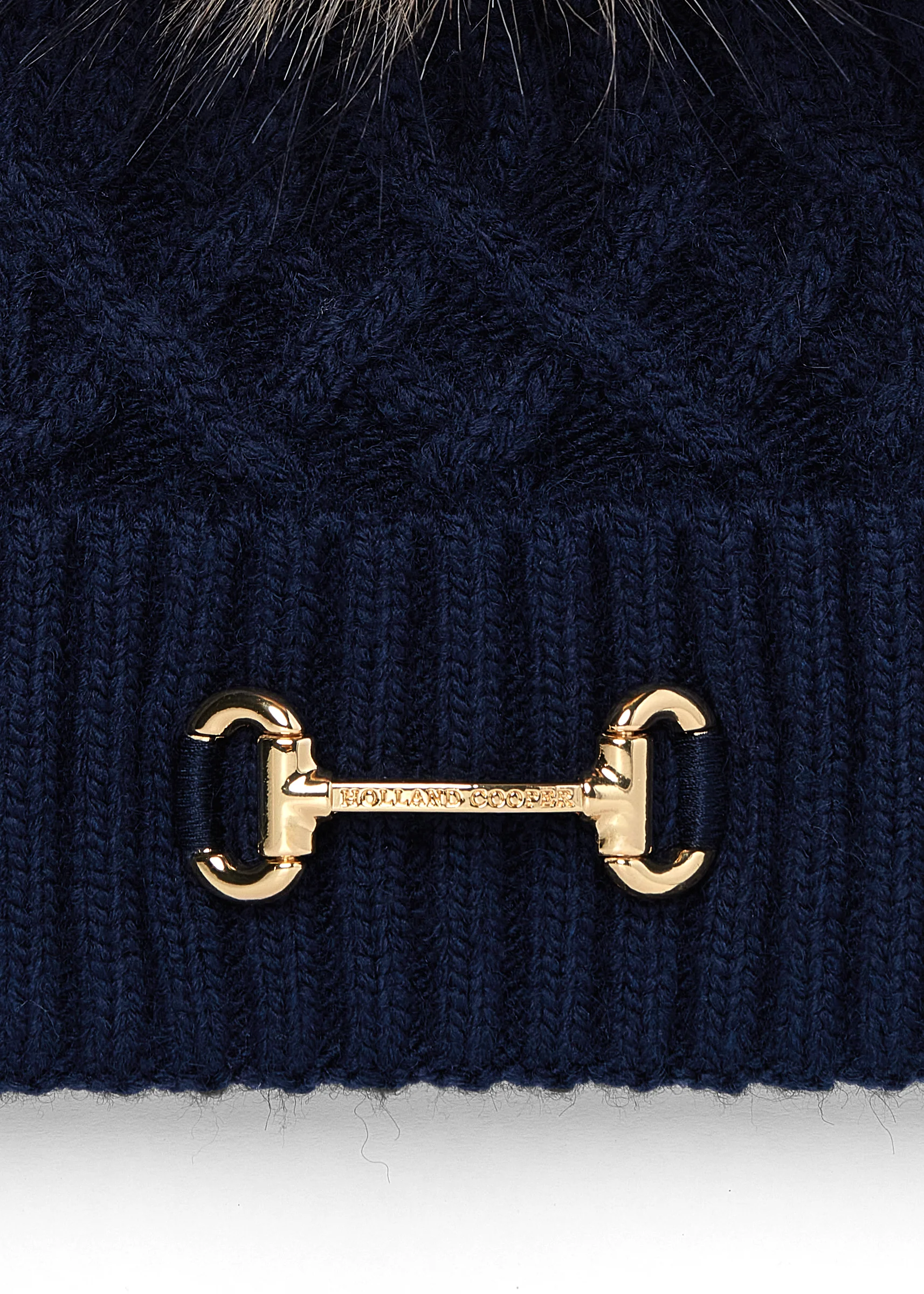 Horsebit Bobble Hat (Ink Navy) - Image 4