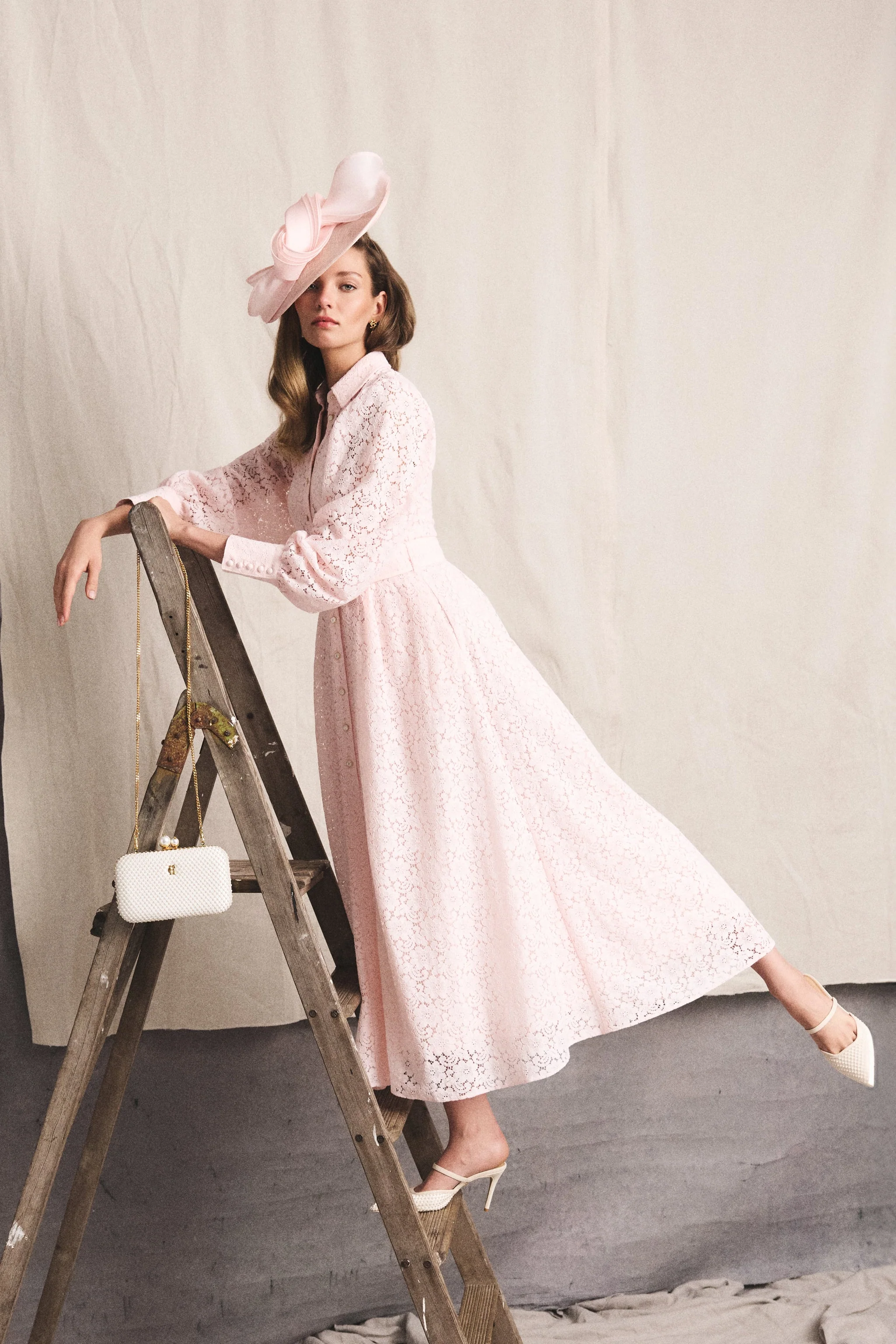 Iona Lace Dress (Blush) - Image 3