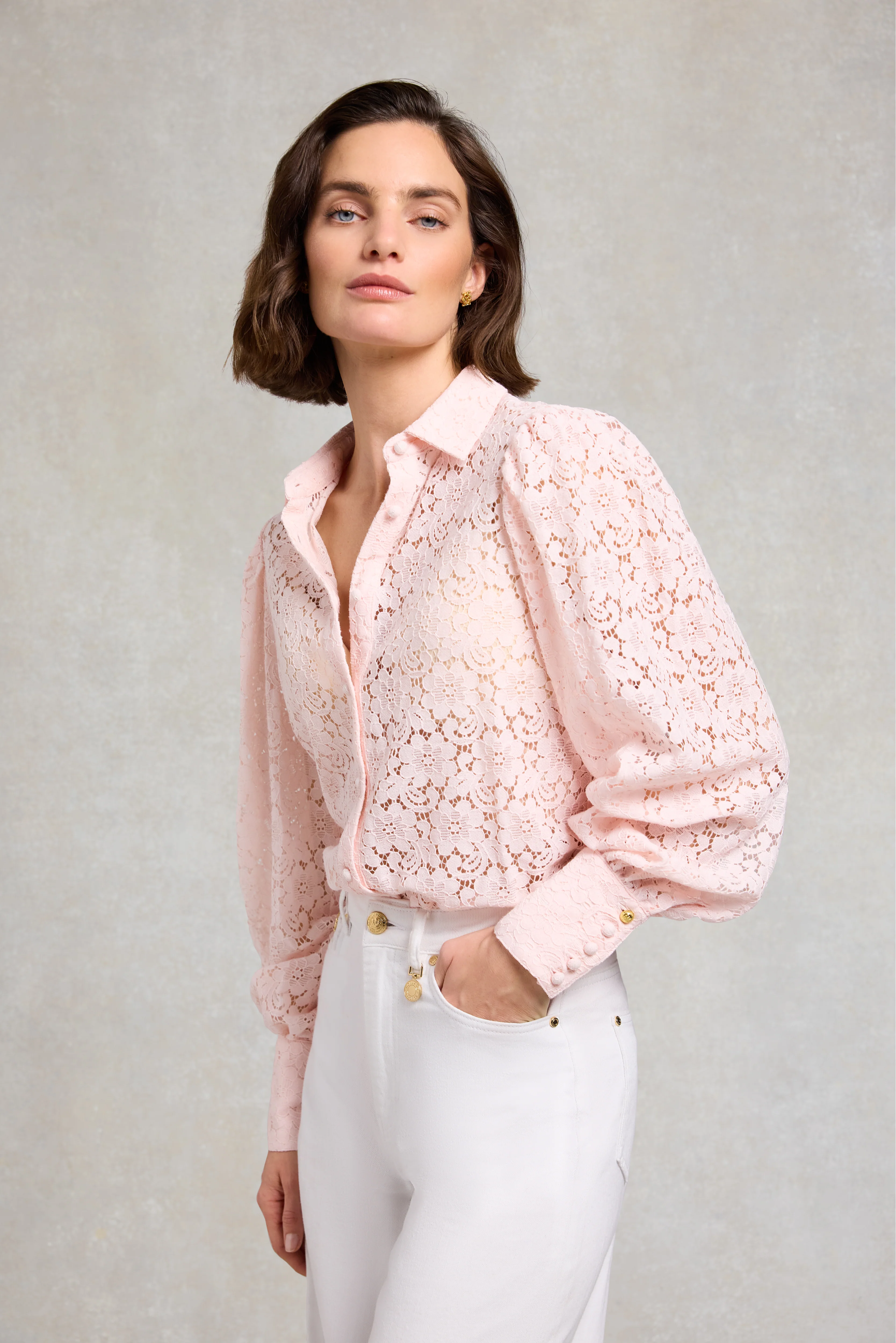 Iona Lace Shirt (Blush) - Image 3
