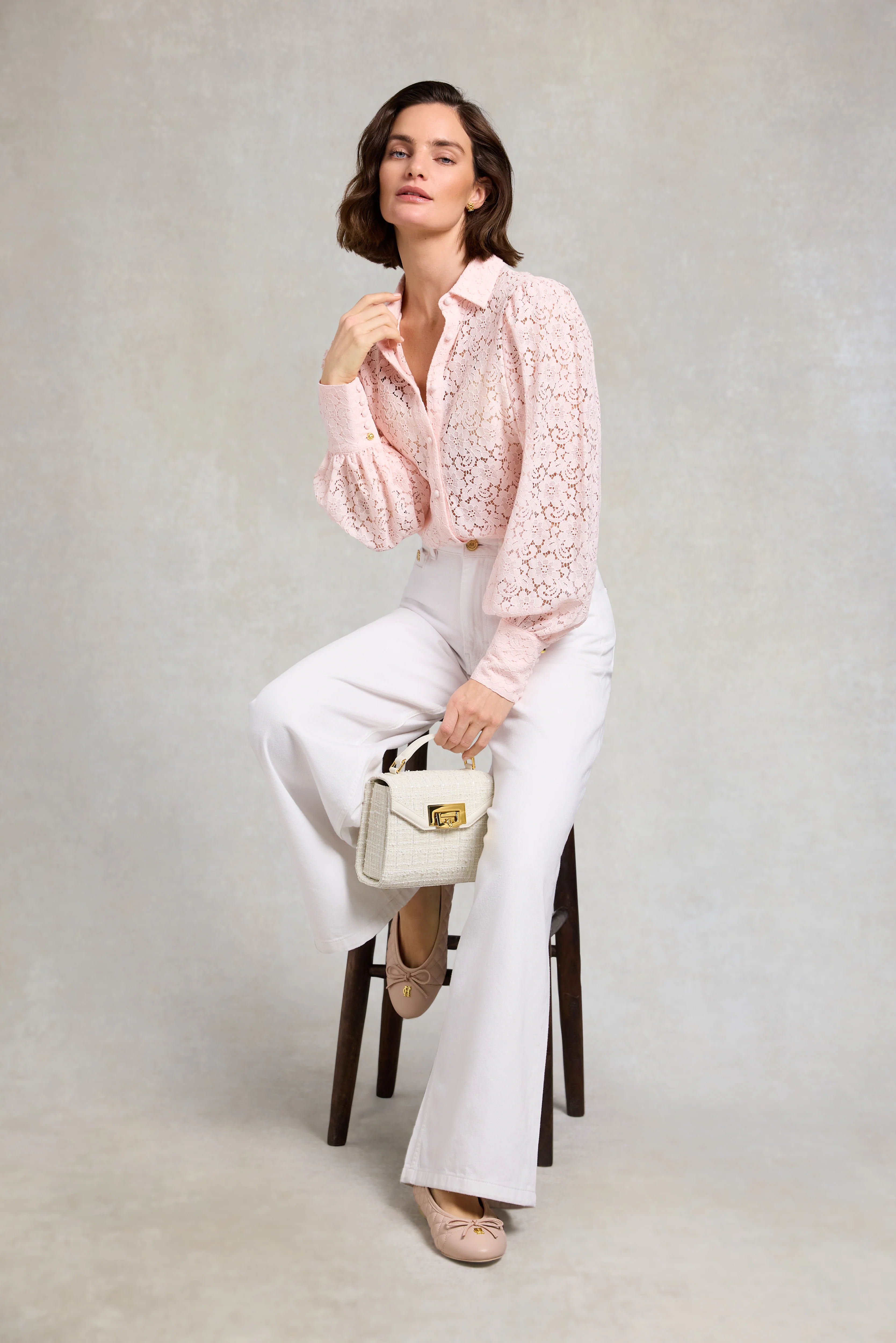 Iona Lace Shirt (Blush) - Image 4