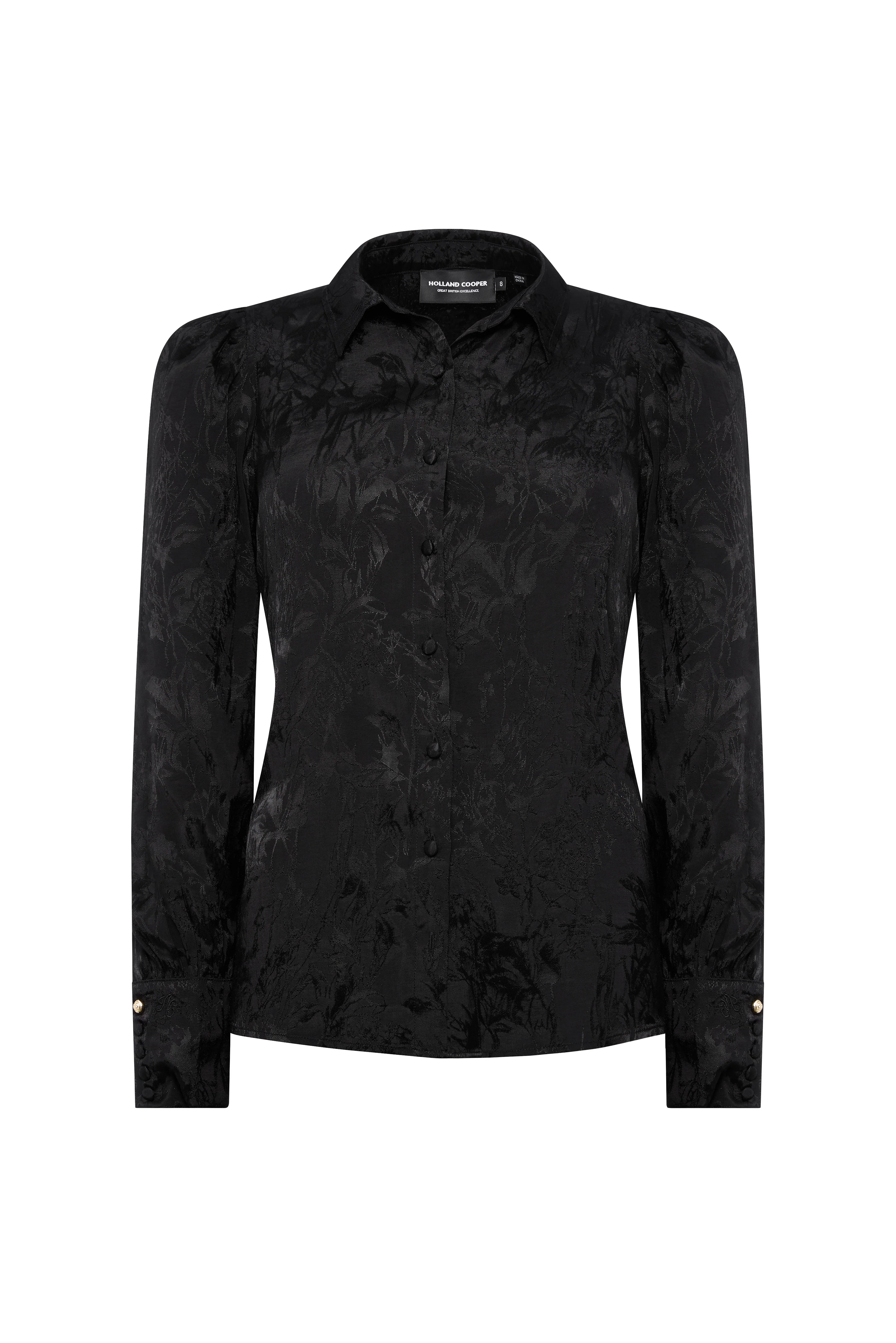 Iona Shirt (Black Jacquard) - Image 6