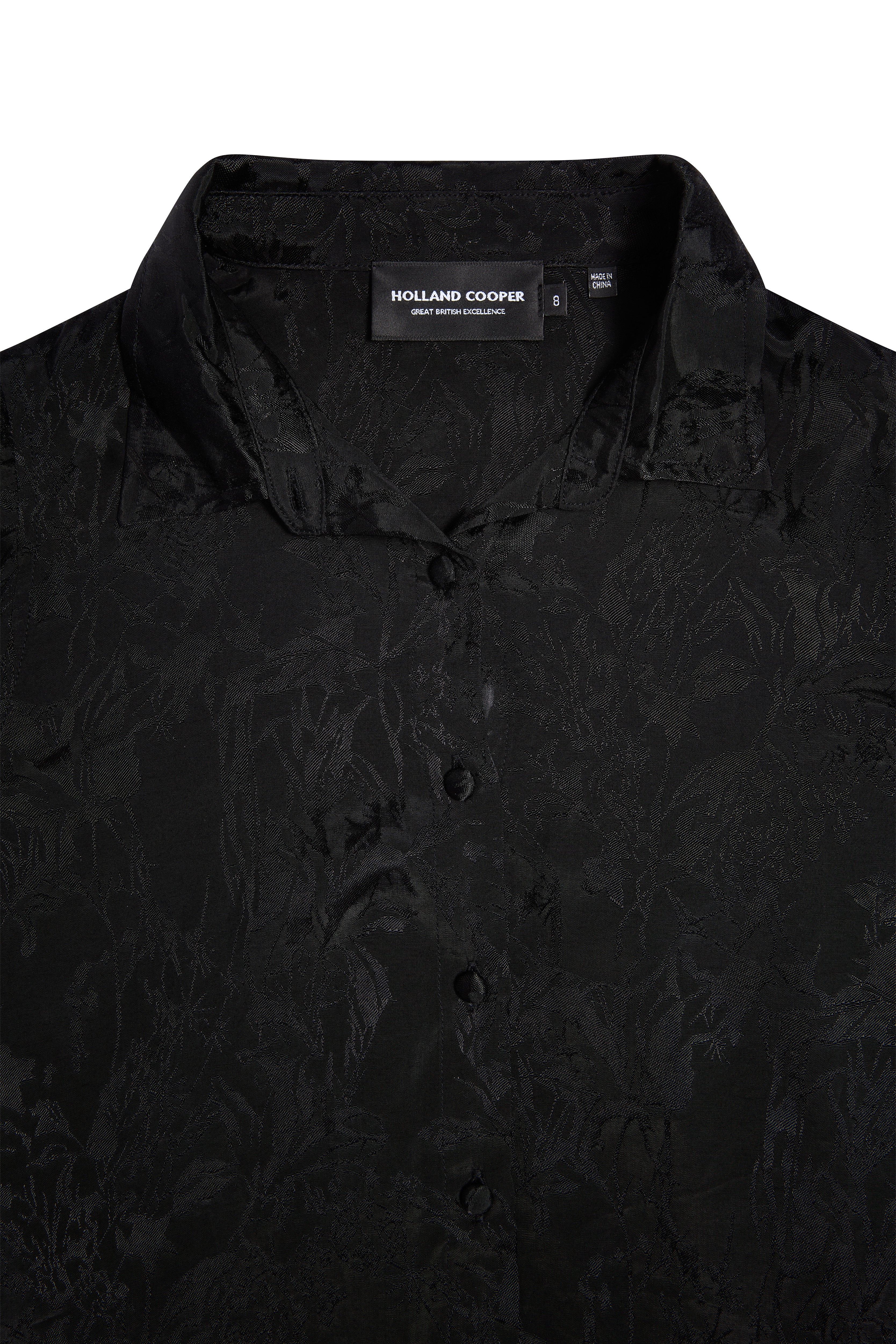 Iona Shirt (Black Jacquard) - Image 7
