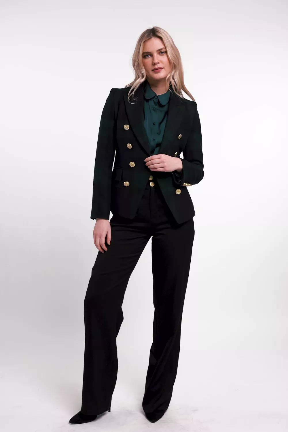 Isla Satin Shirt (Emerald) - Image 5