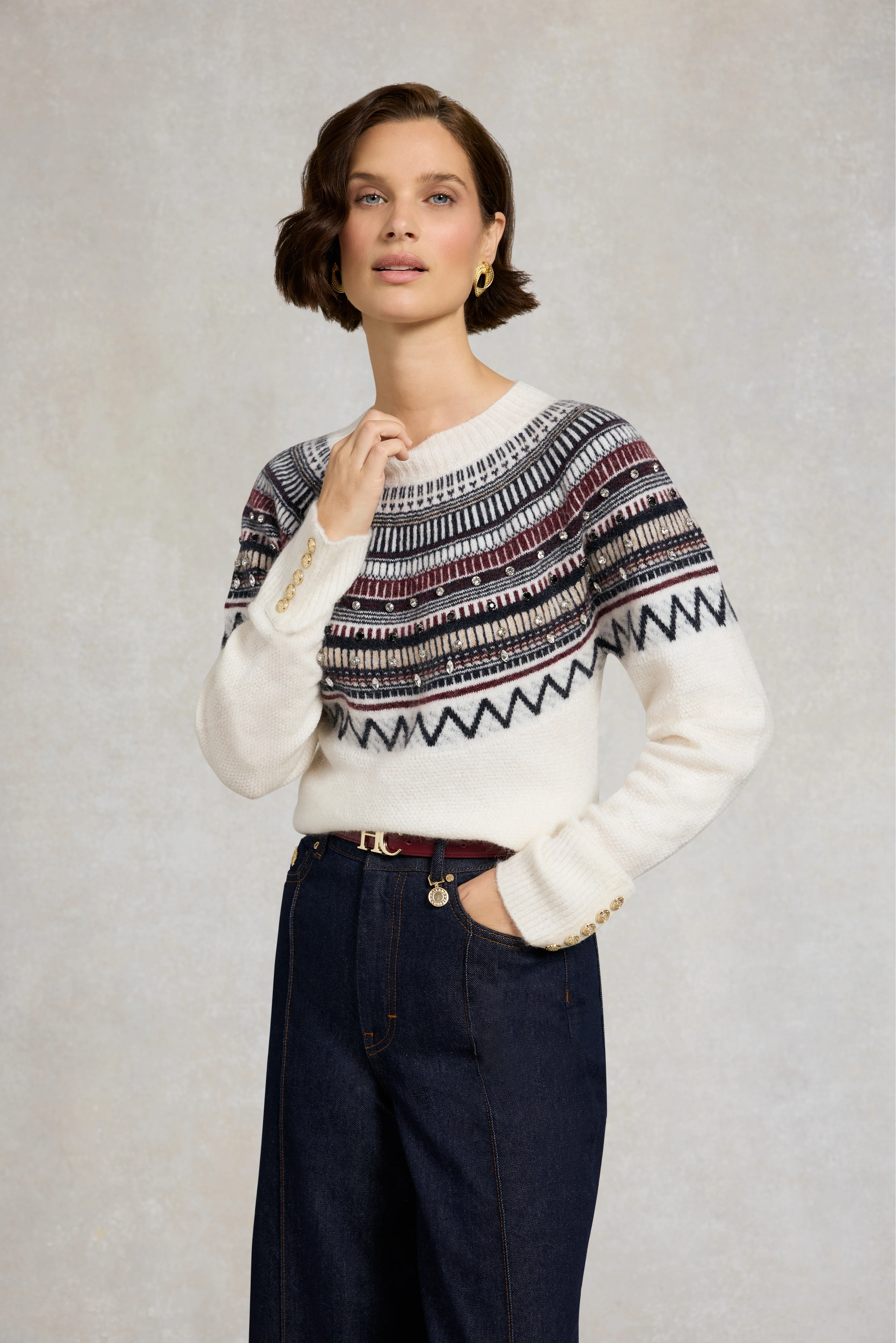 Jasmine Crew Neck Knit (Natural) - Image 2