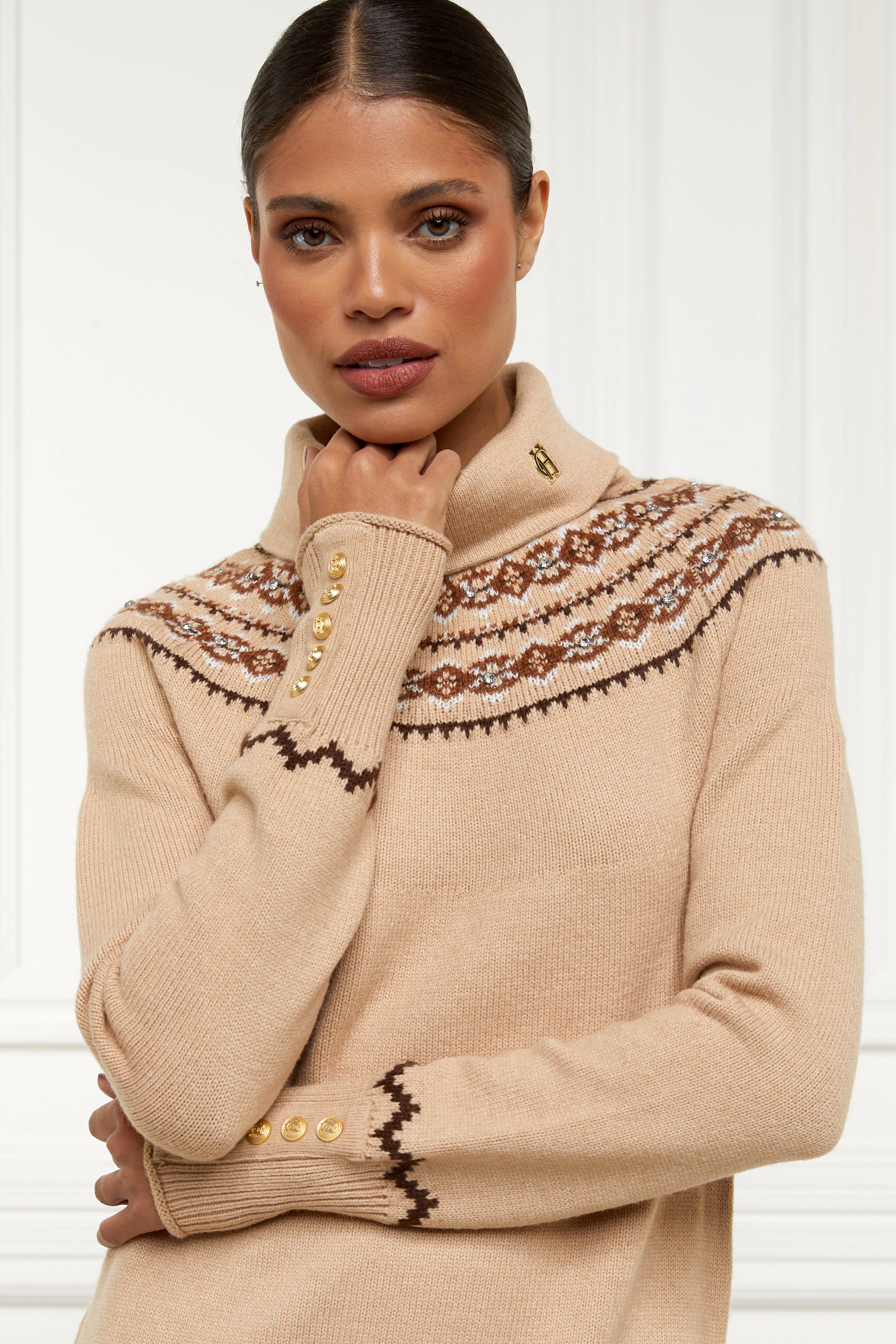 Jennifer Midi Knit Dress (Camel) - Image 3