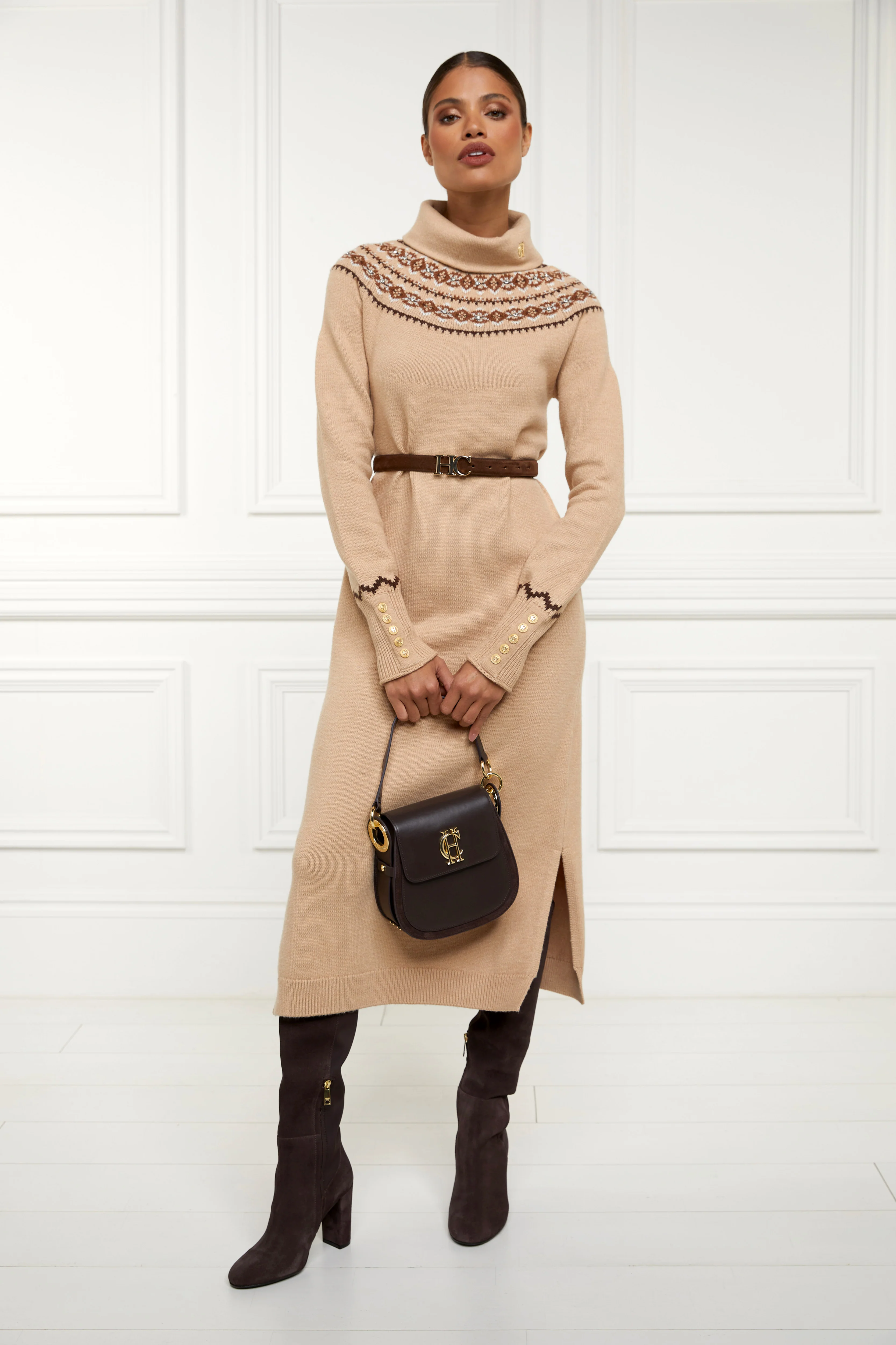 Jennifer Midi Knit Dress (Camel) - Image 4