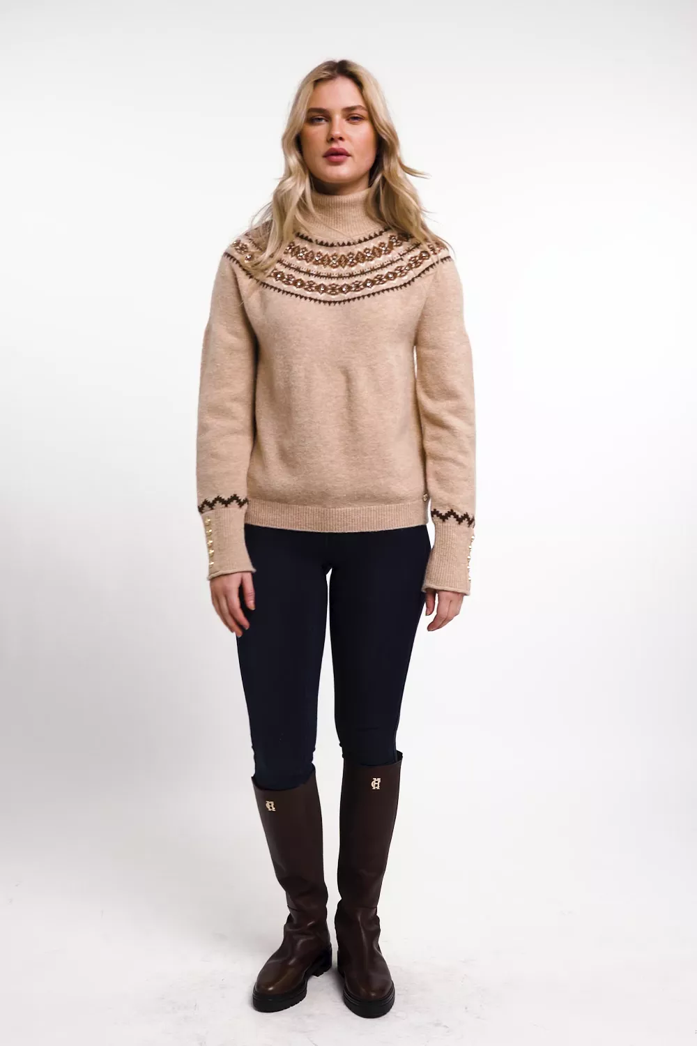 Jennifer Roll Neck Knit (Camel) - Image 5