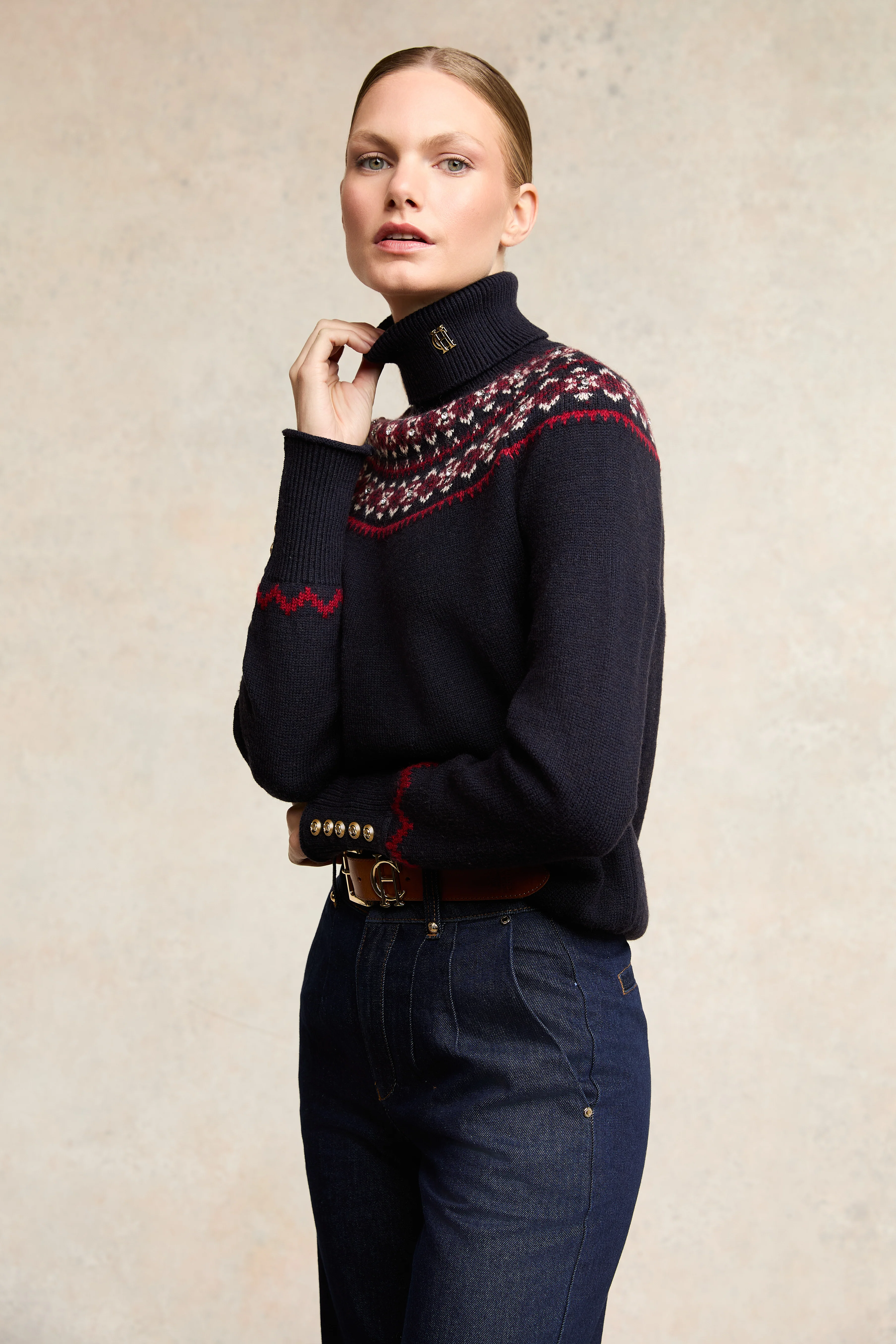 Jennifer Roll Neck Knit (Ink Navy) - Image 3