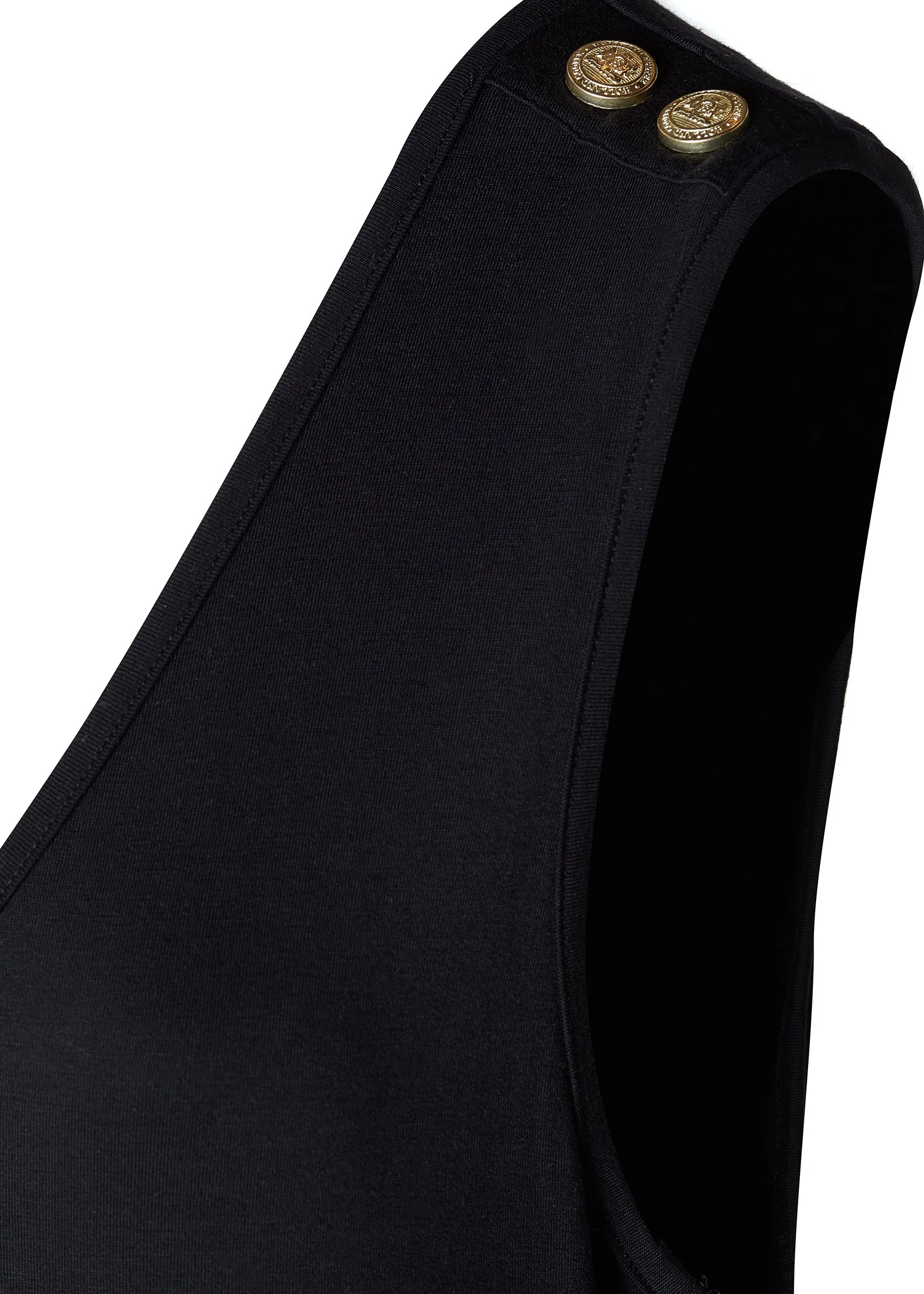 Jersey V-Neck Dress (Black) - Image 4