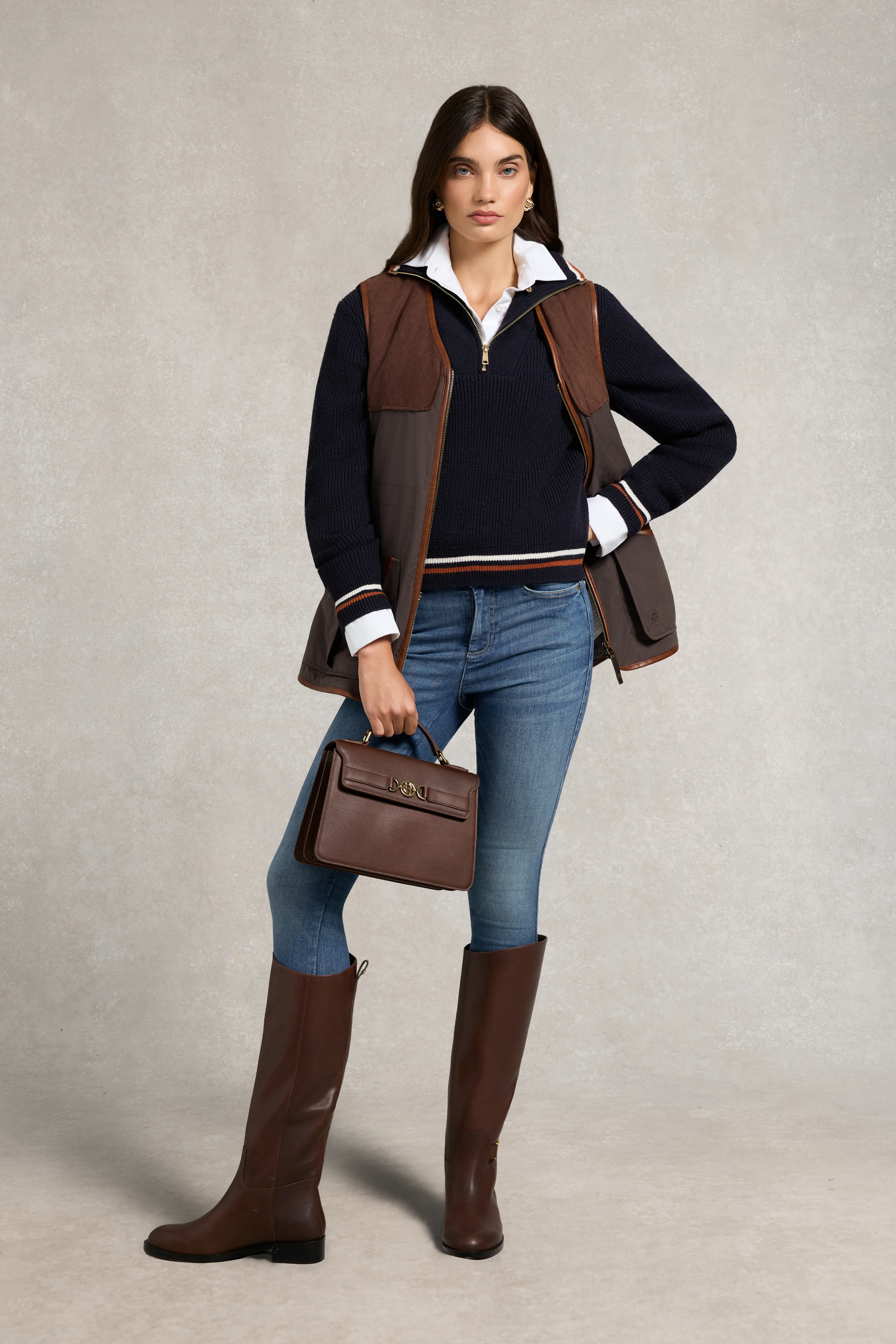 Jessica Quarter Zip Knit (Ink Navy) - Image 3