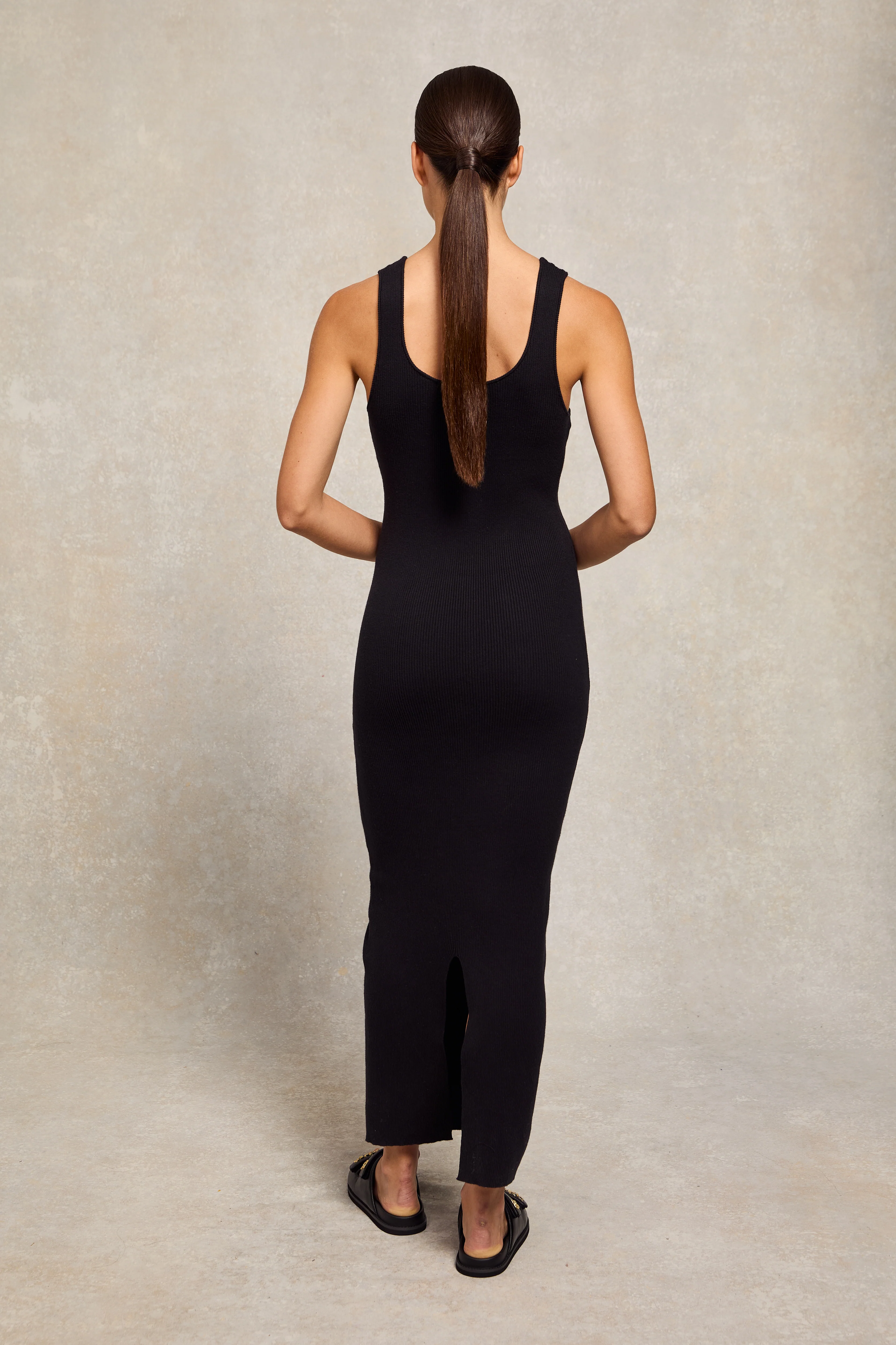 Juliet Knit Maxi Dress (Black) - Image 5