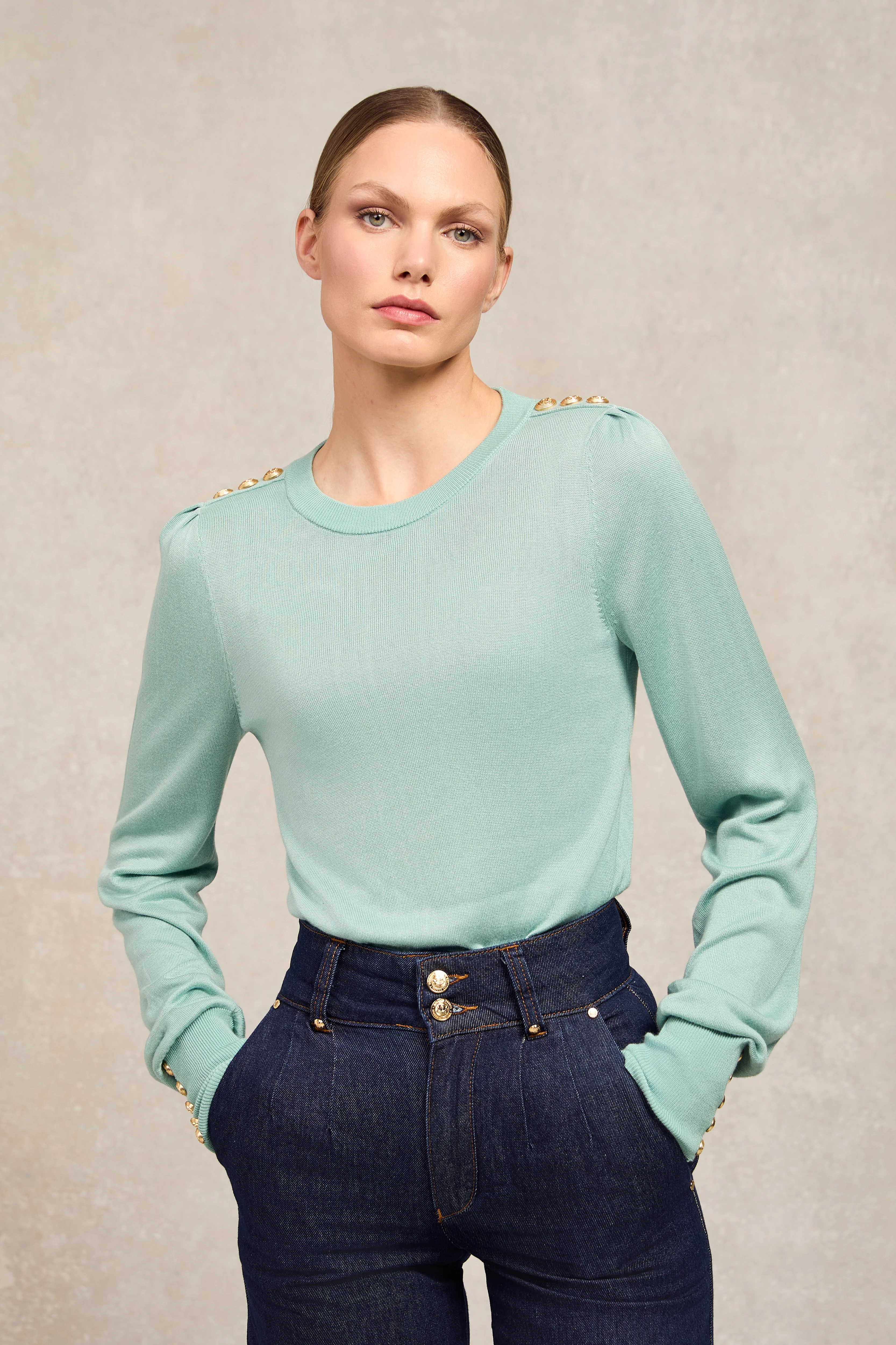 Kelsie Crew Neck Knit (Aqua) - Image 5