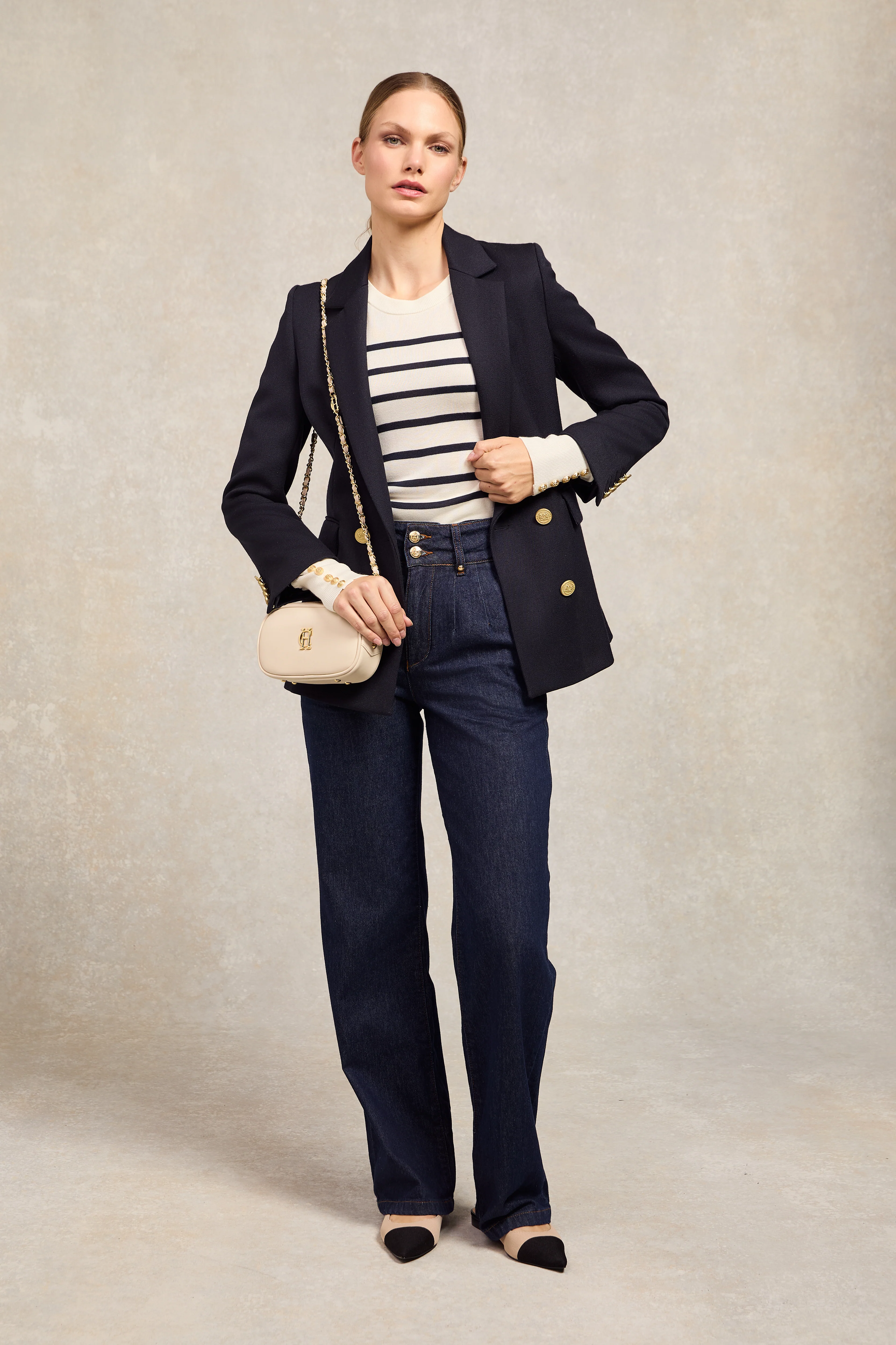 Kelsie Crew Neck Knit (Natural Stripe) - Image 5