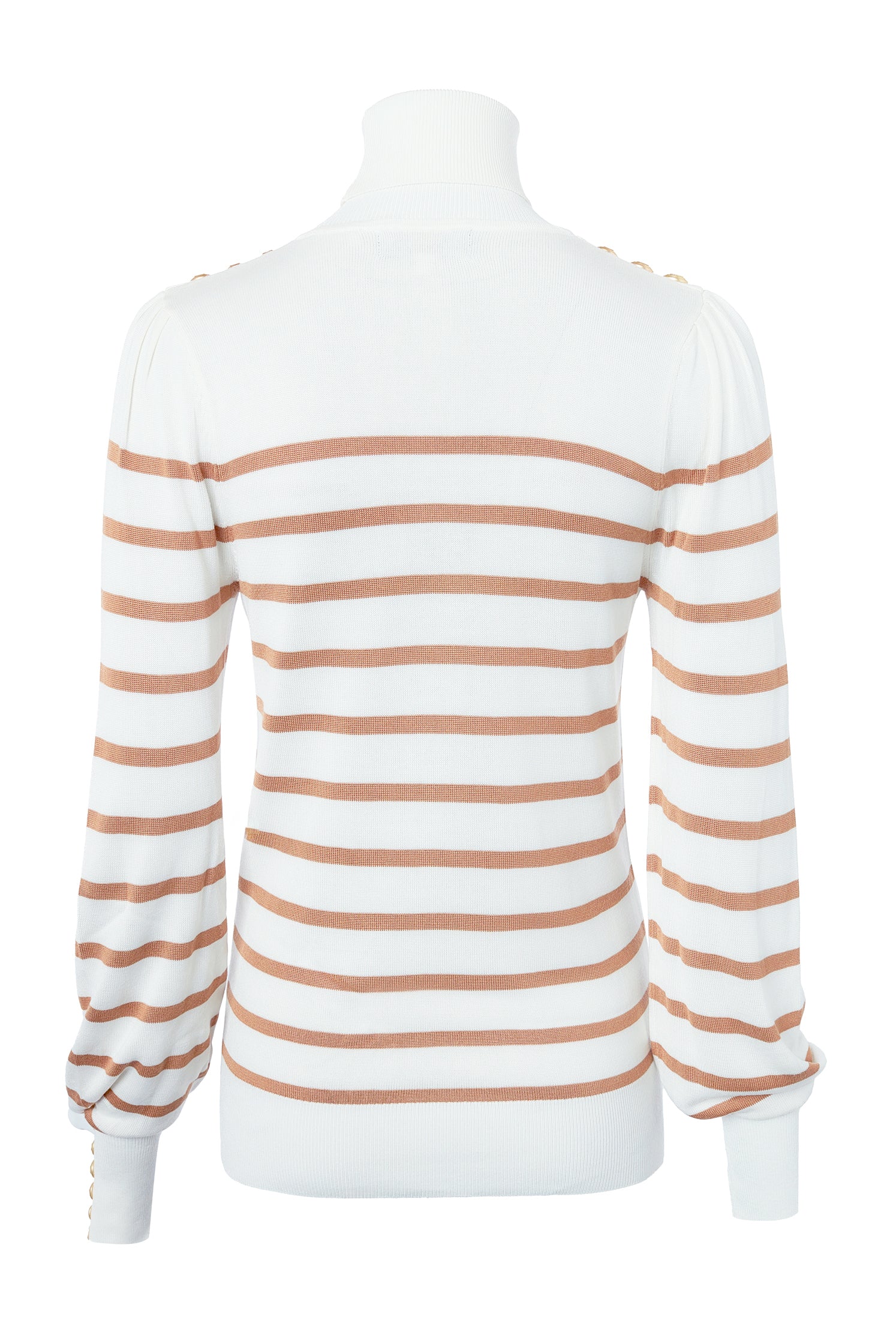 Kelsie Roll Neck Knit (Natural Camel Stripe) - Image 8