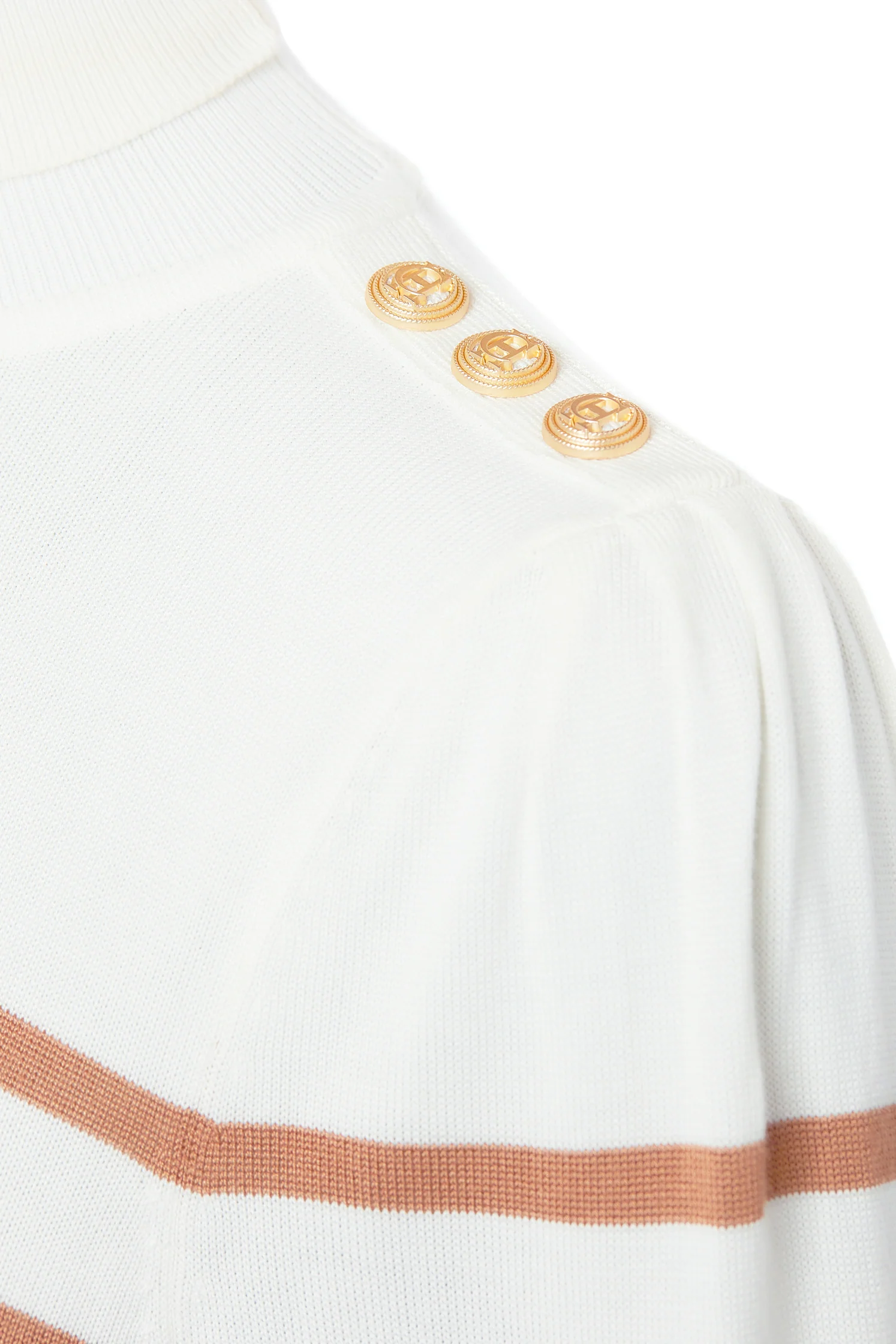 Kelsie Roll Neck Knit (Natural Camel Stripe) - Image 9