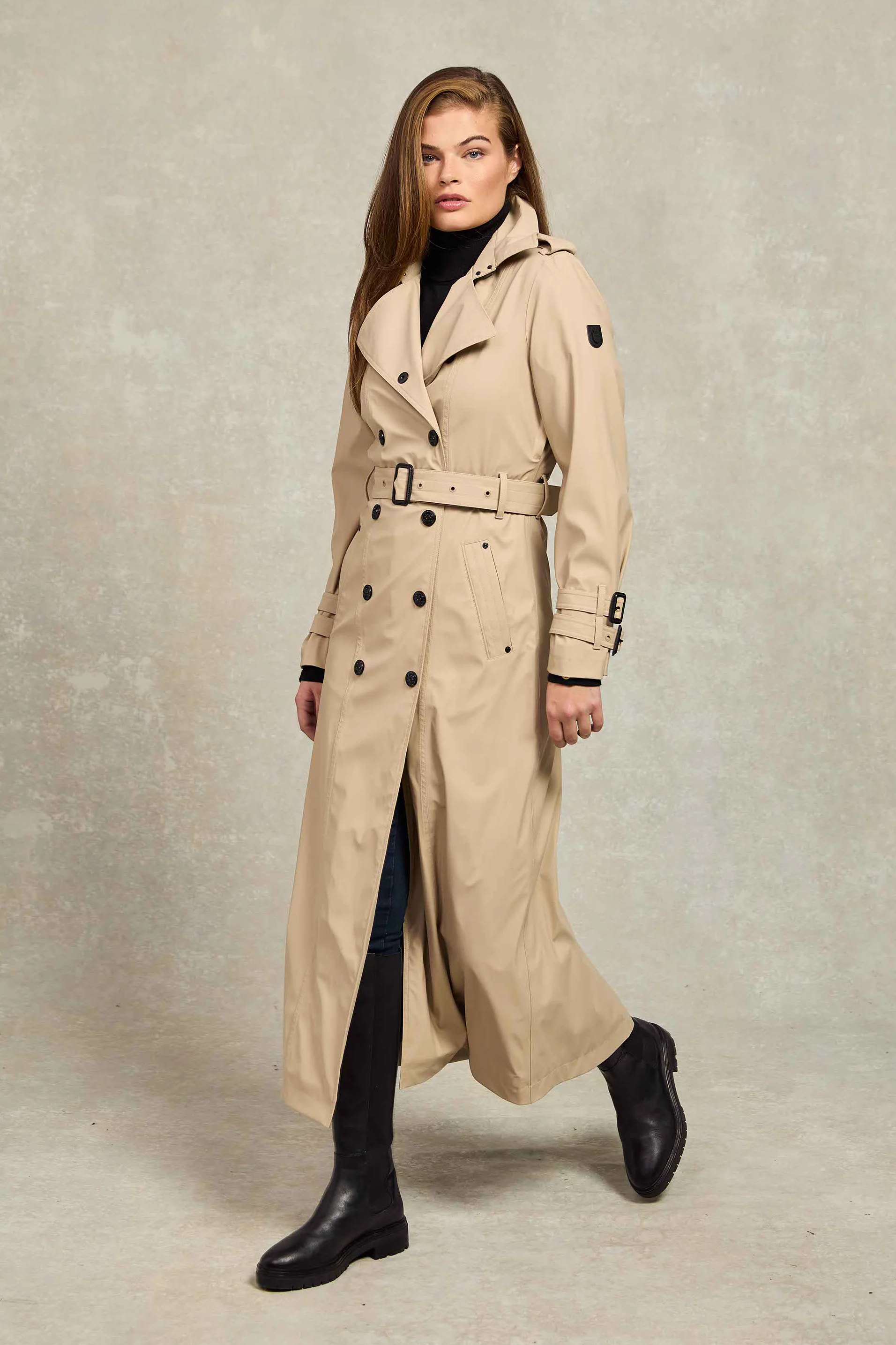 Full Length Kendal Waterproof Trench Coat (Stone) - Image 2