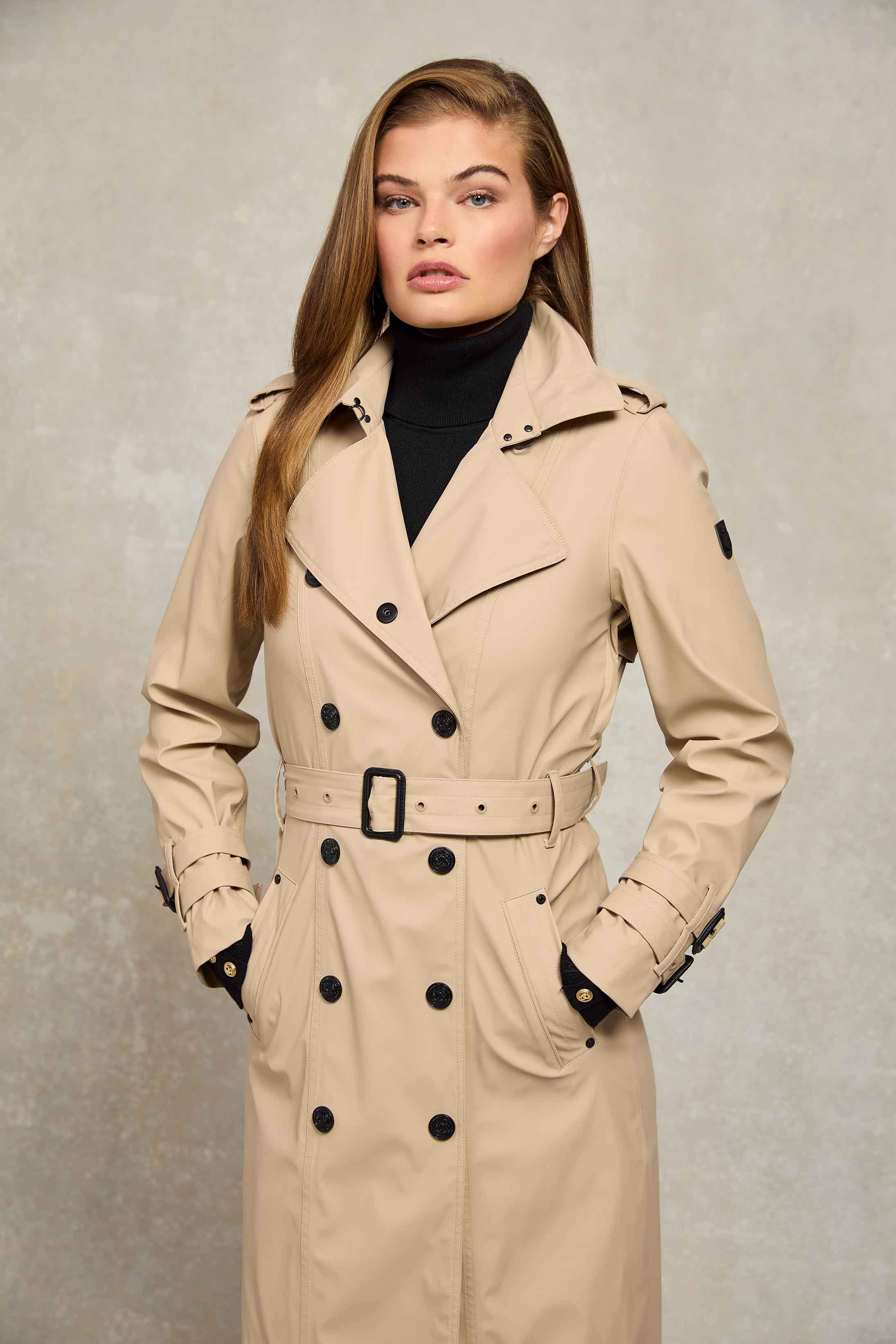 Full Length Kendal Waterproof Trench Coat (Stone) - Image 7