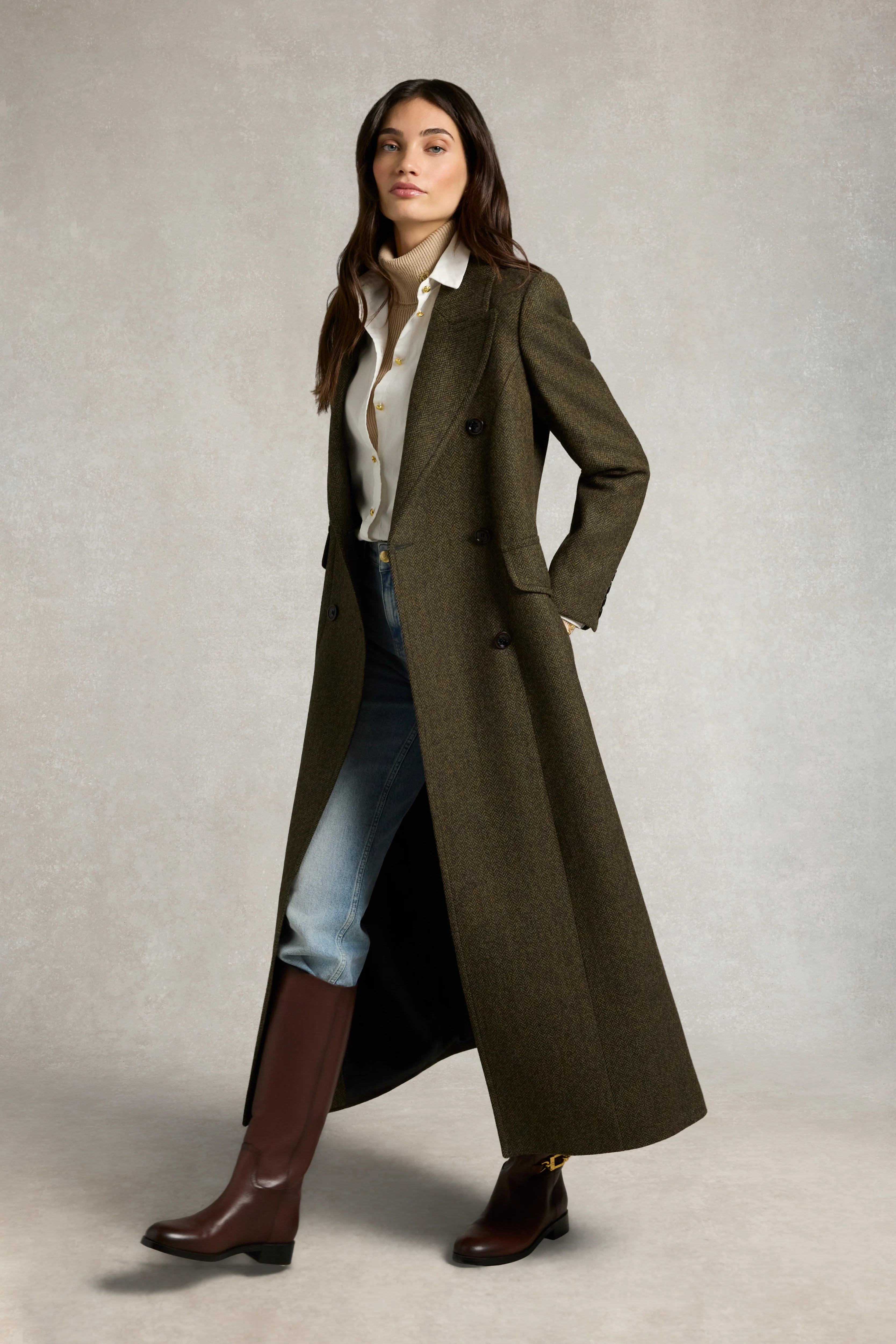 Kensington Coat (Dark Green Herringbone) - Image 2