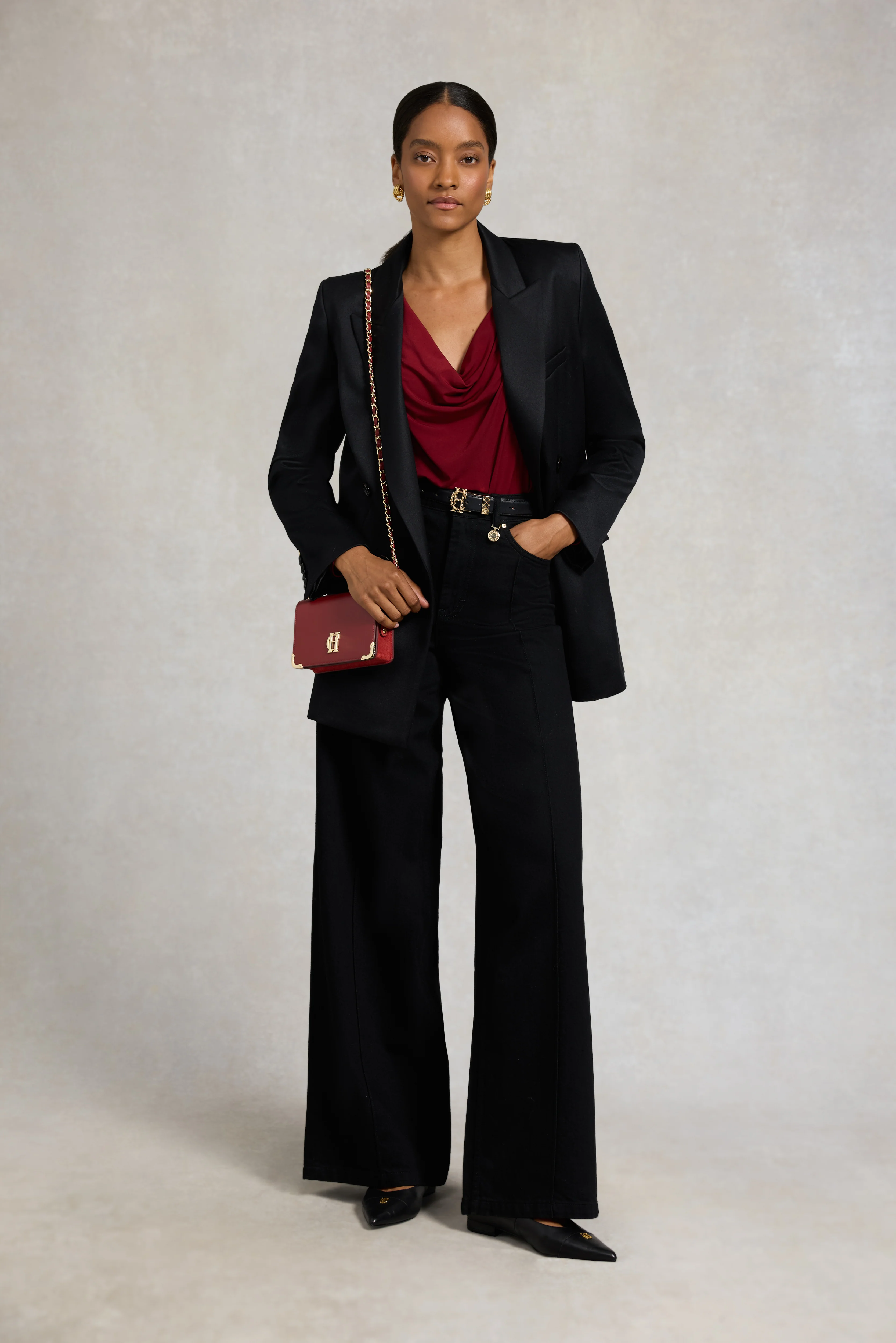 Kensington Crossbody Bag (Deep Red Leather) - Image 4