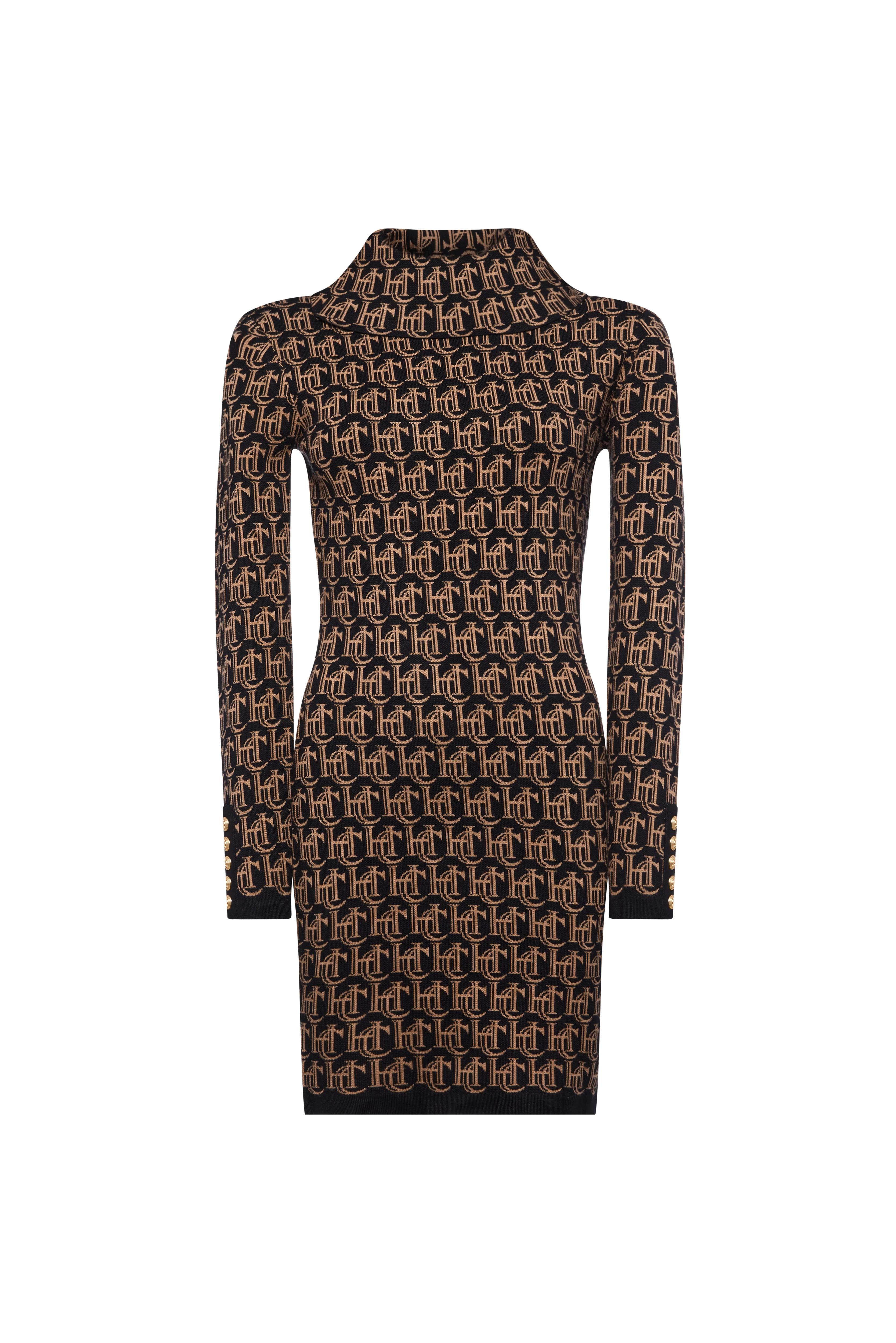 Kensington Micro Jacquard Dress (Black) - Image 4